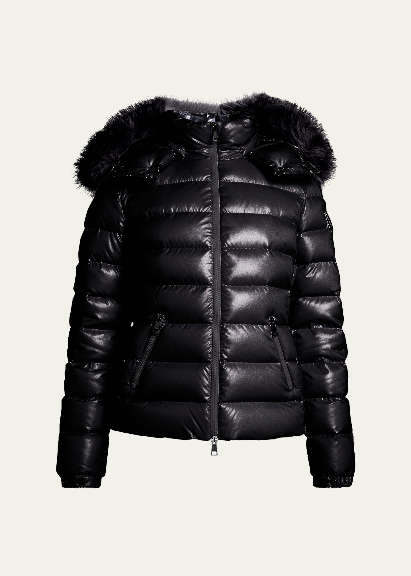 Shop Moncler Badyf Short Puffer Jacket In Black