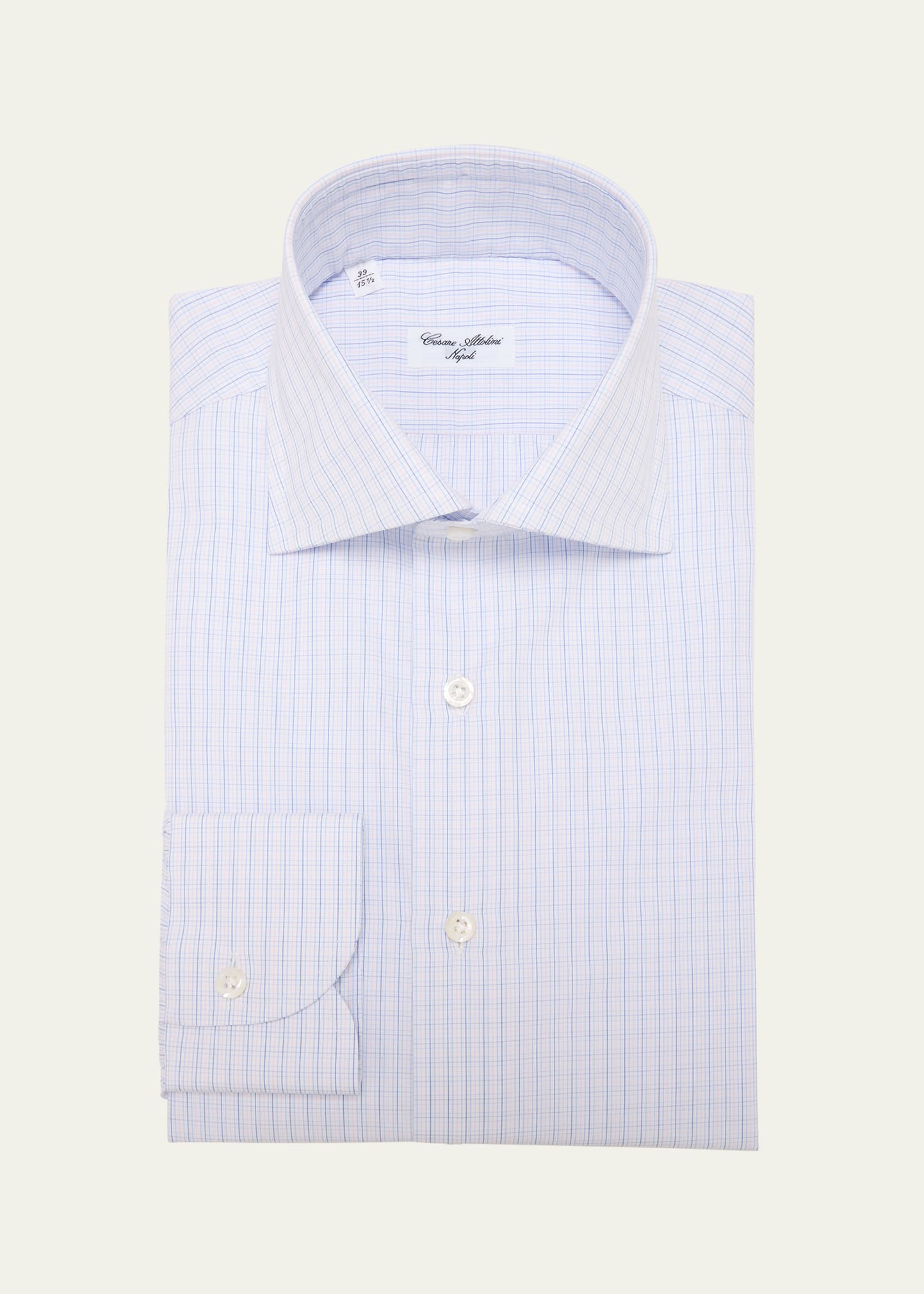 Men's Cotton Mini-Check Dress Shirt