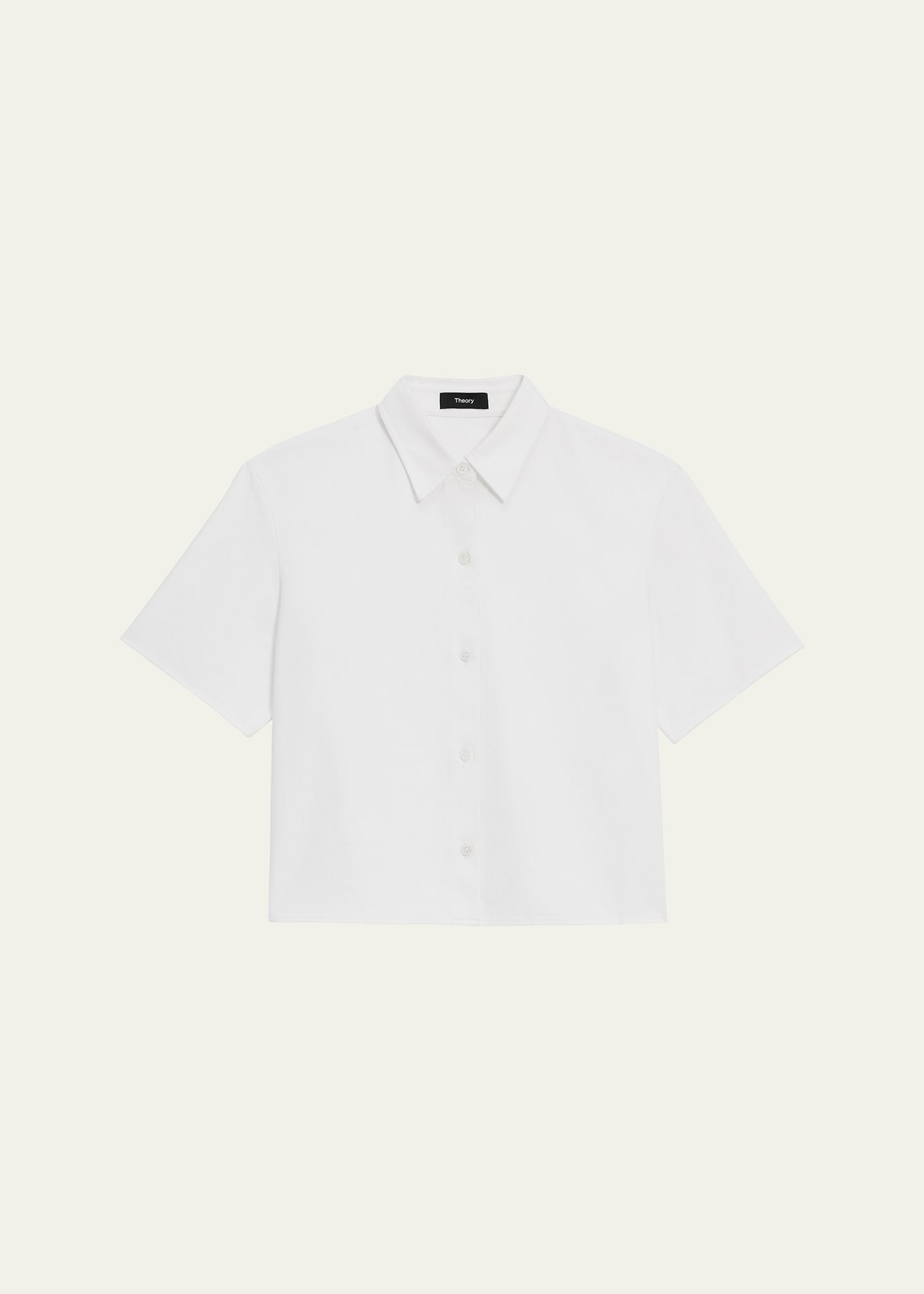 Theory Boxy Short-sleeve Shirt In Optic White