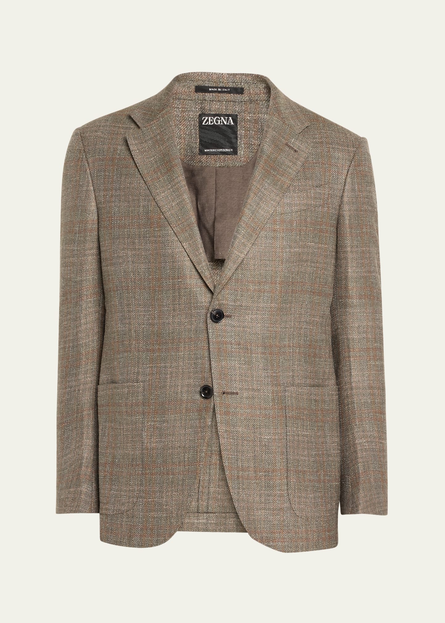 ZEGNA MEN'S FAIRWAY CROSSOVER PLAID SPORT COAT 