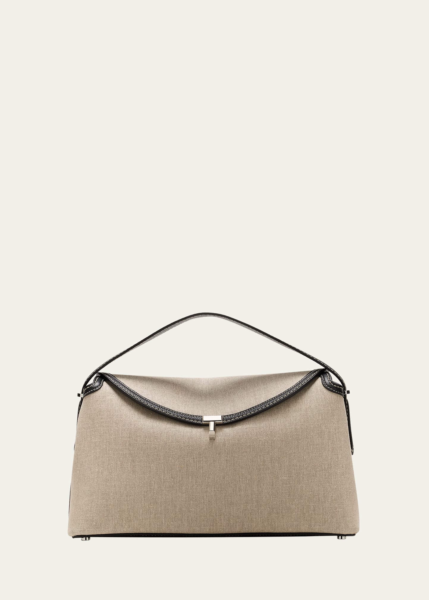 Totême T-lock Top Handle Ash In Ecru/black