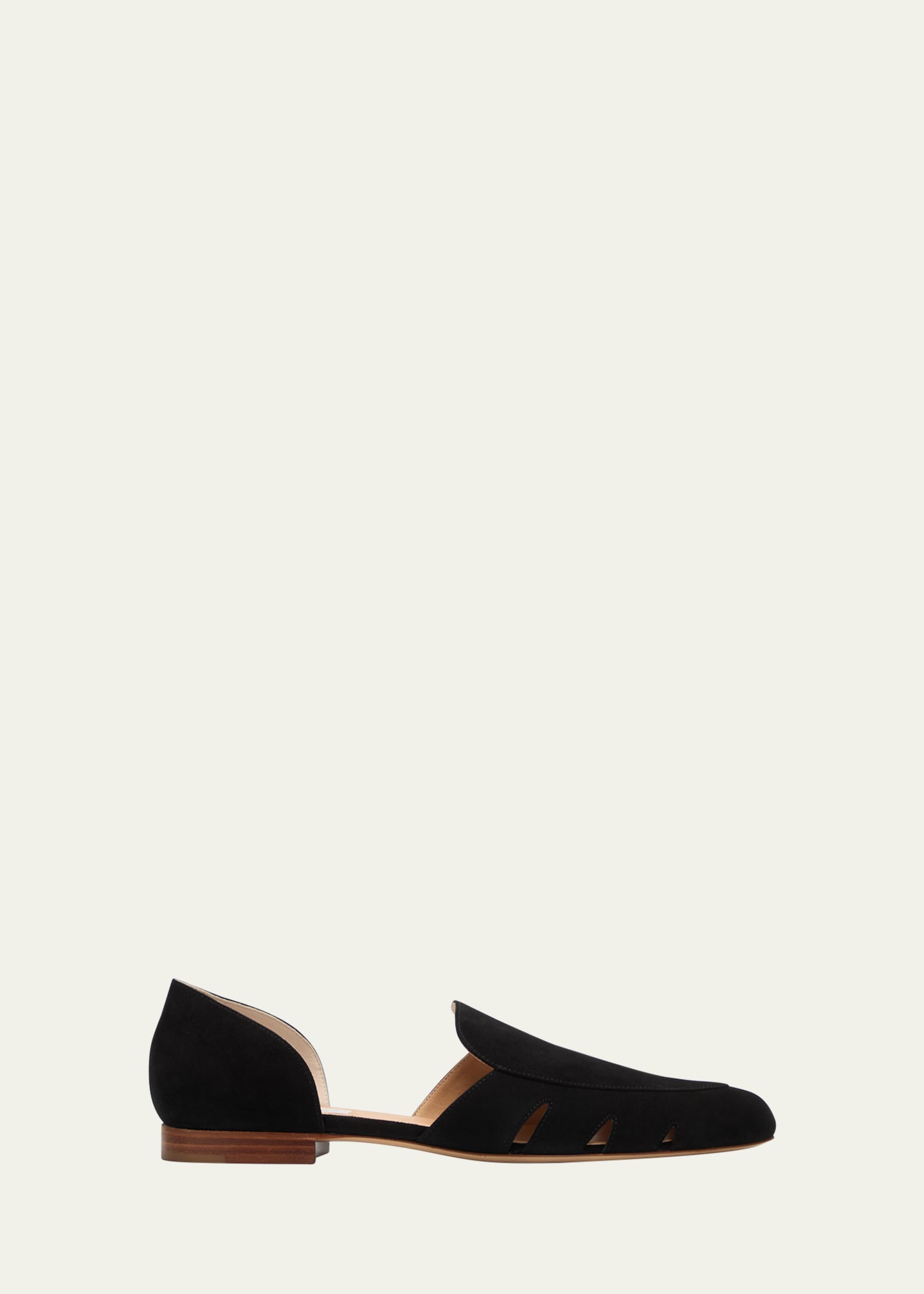 Gabriela Hearst Rory Suede Ballerina Loafers In Black