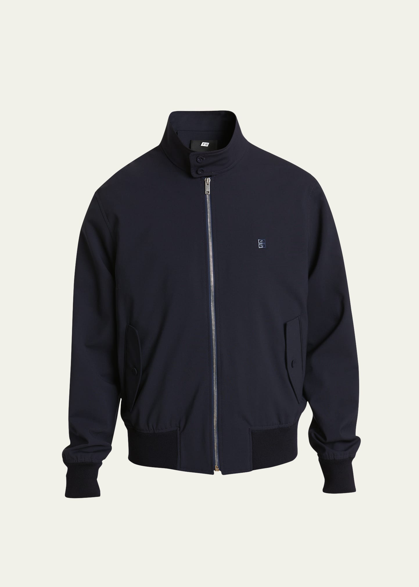 Givenchy Harrington Jacket In Wool Poplin With 4g Detail In Night Blue