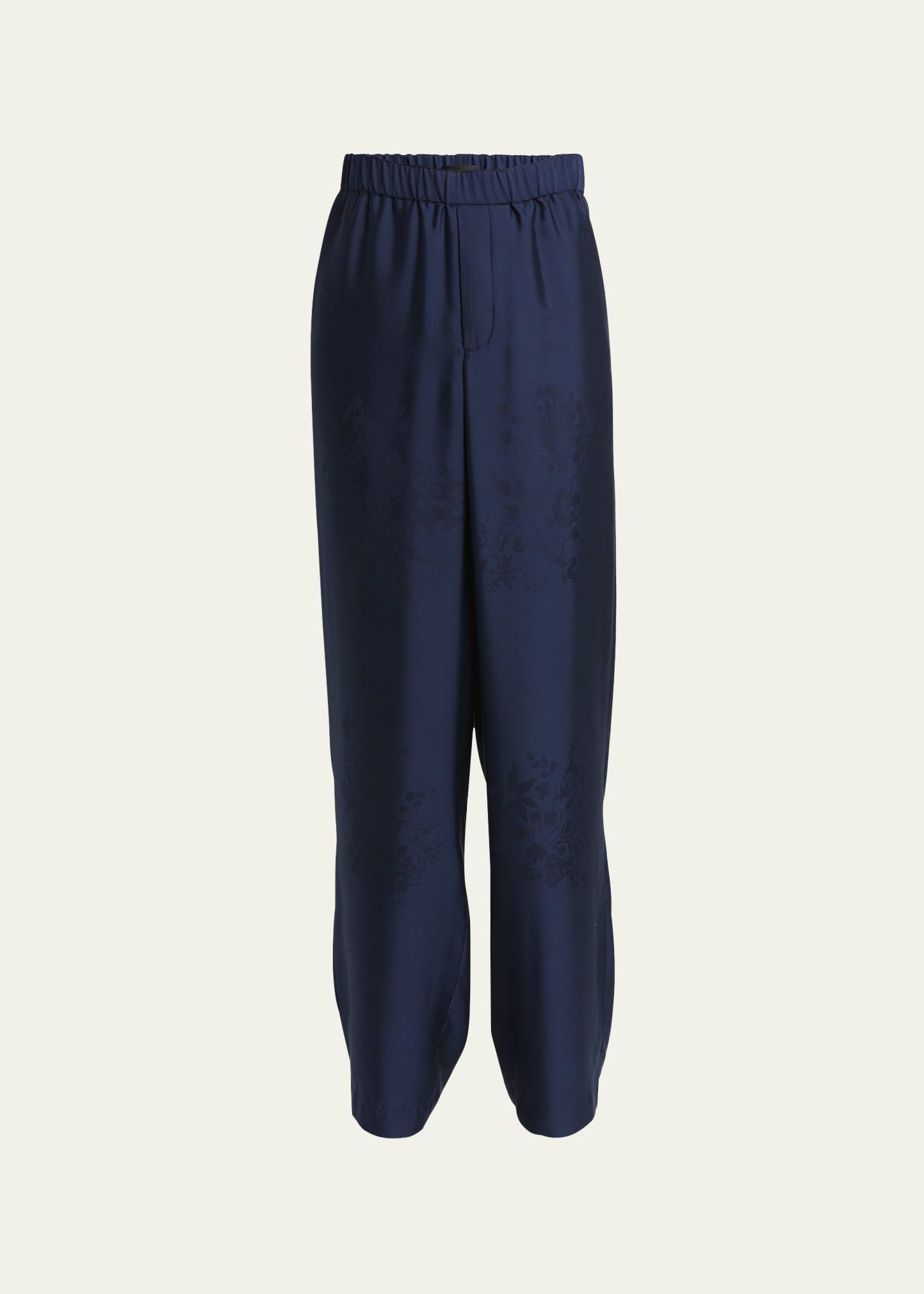 Givenchy Men's Silk Floral Jacquard Lounge Pants In Blue