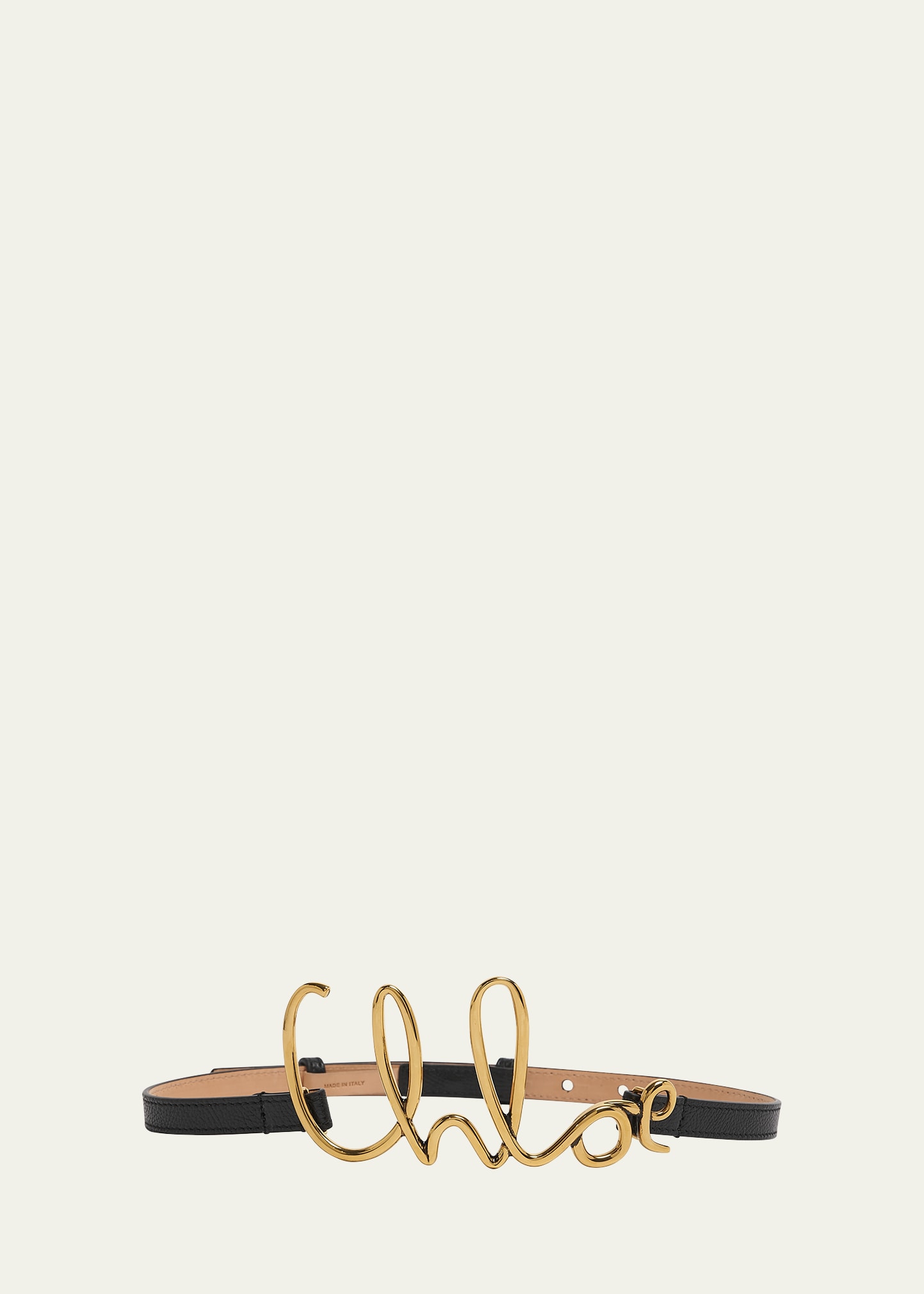 Chloé Iconic Leather Belt Gold-tone Hardware In Black