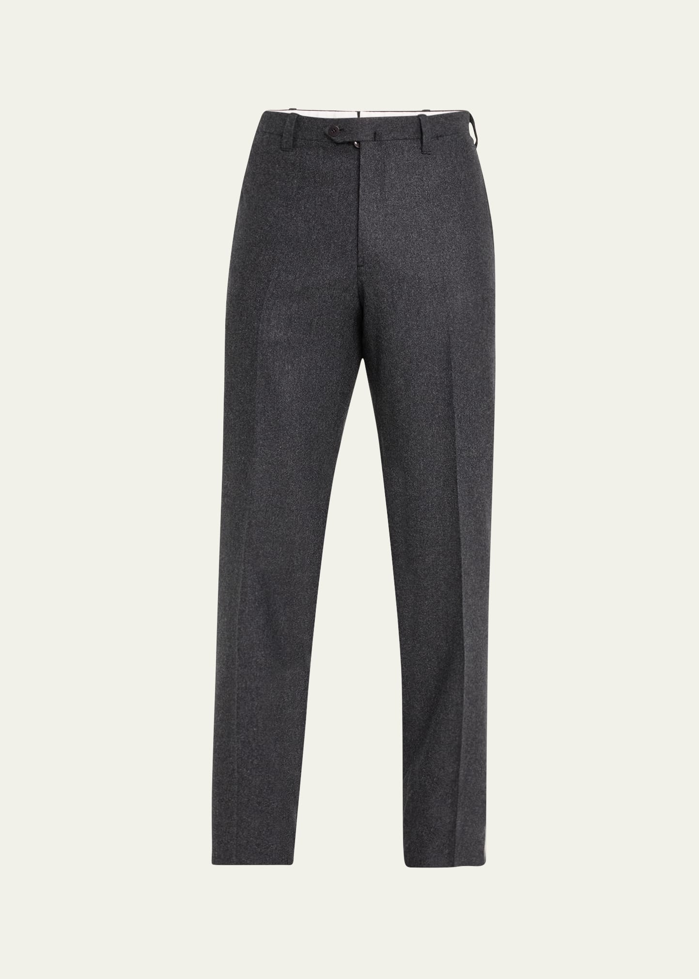 Men's Flat-Front Flannel Trousers