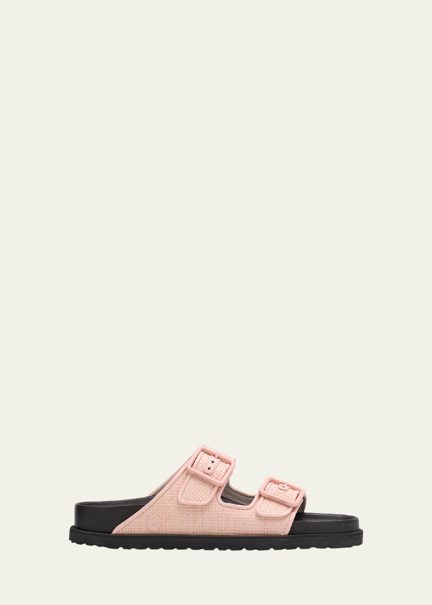 1774 BIRKENSTOCK MILANO RAFFIA DUAL-BUCKLE SLIDE SANDALS 