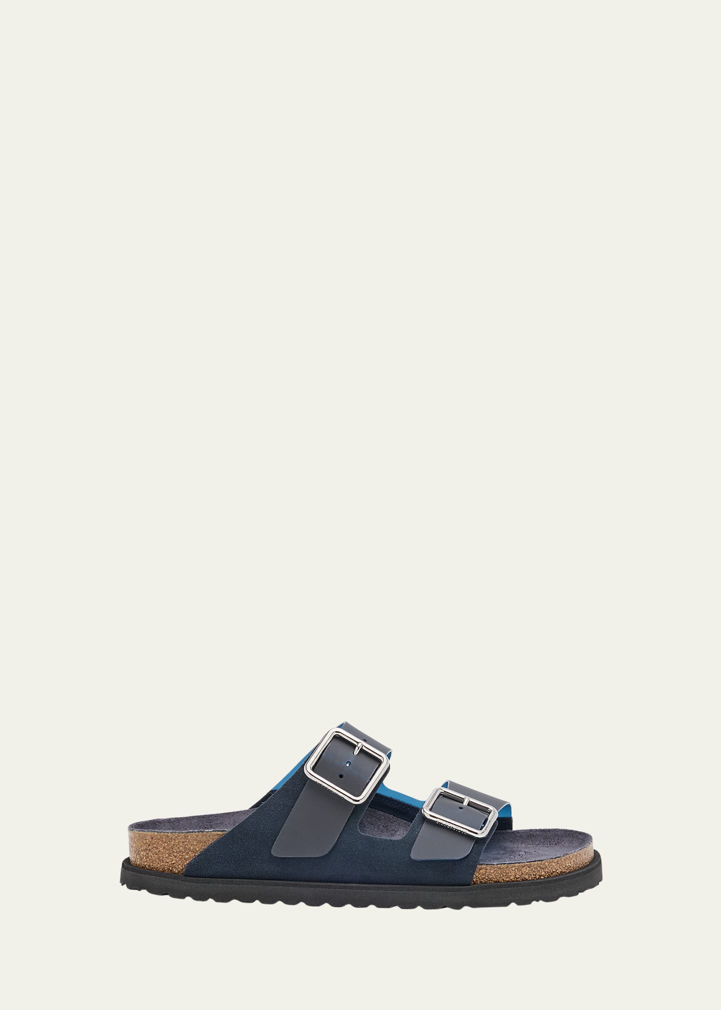 1774 BIRKENSTOCK ARIZONA SUEDE PVC DUAL-BUCKLE SLIDE SANDALS 