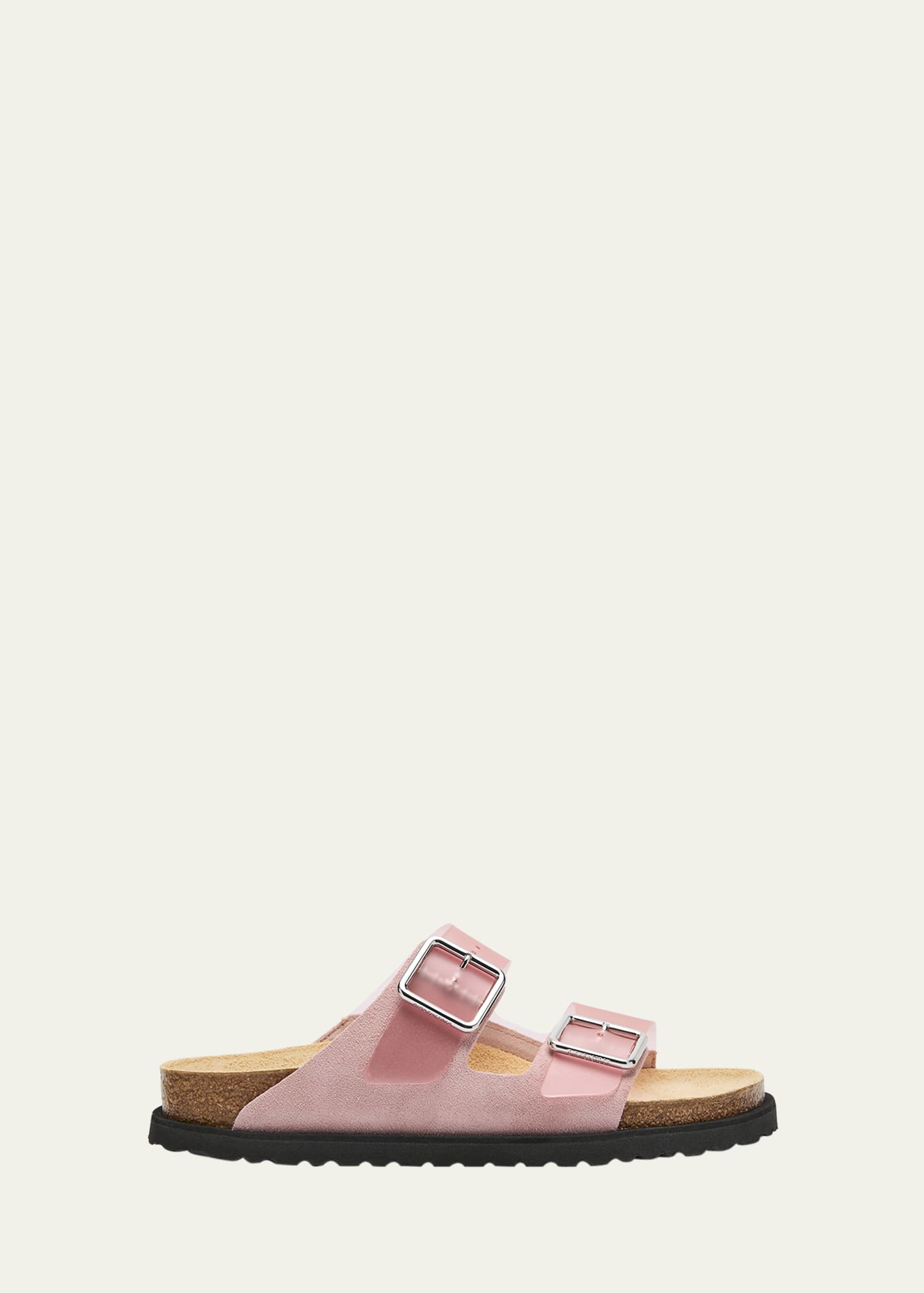 1774 BIRKENSTOCK ARIZONA SUEDE PVC DUAL-BUCKLE SLIDE SANDALS 