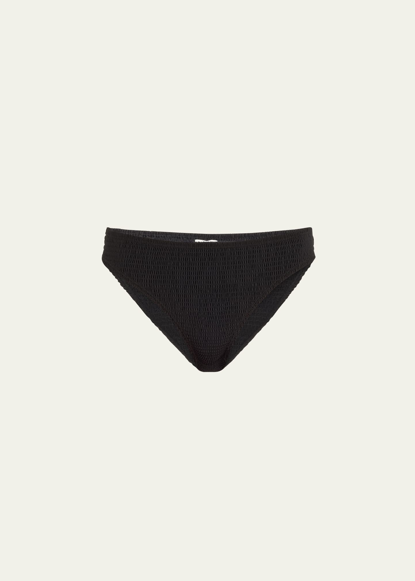 Totême Smocked Bikini Bottoms In Black