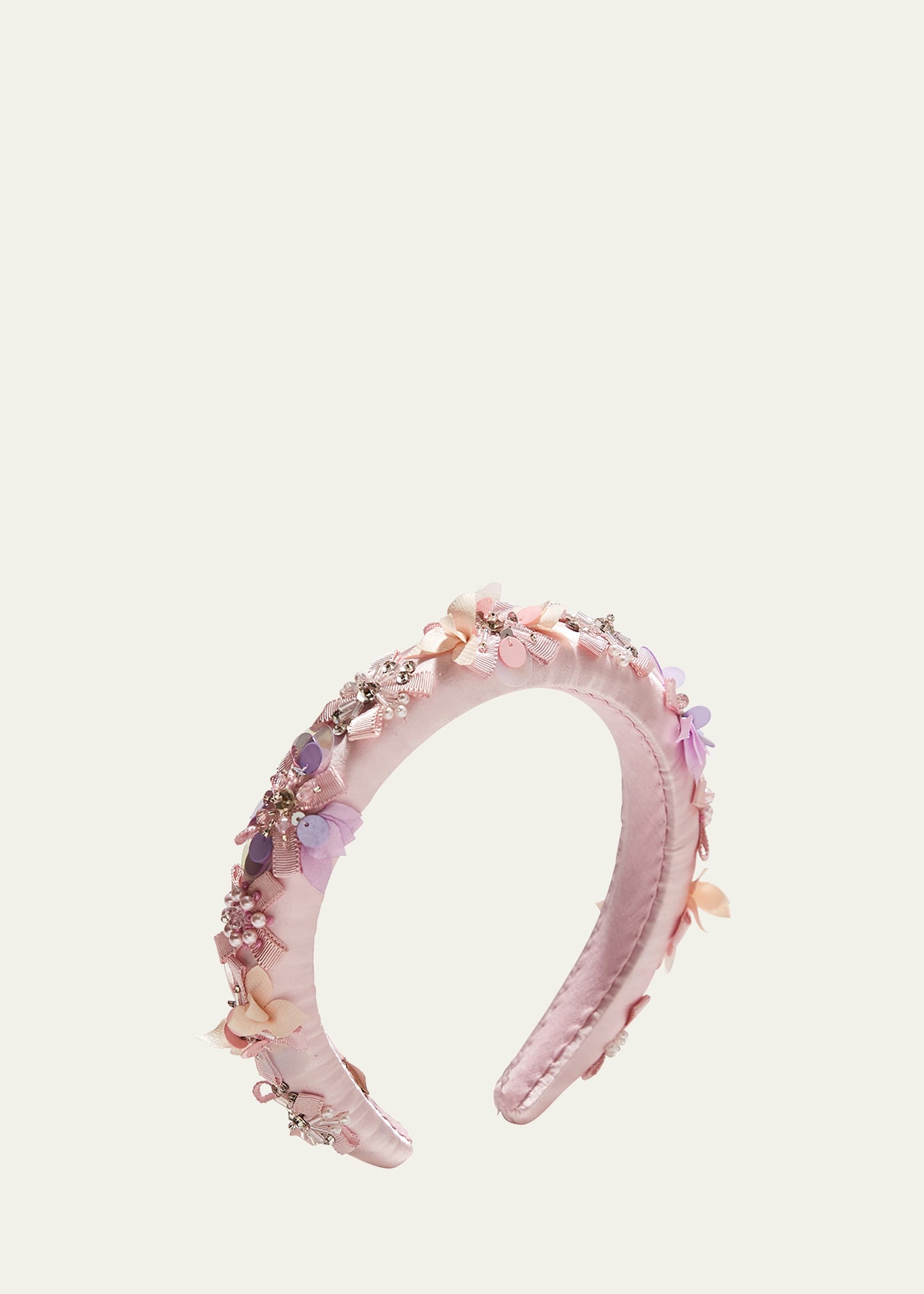 Shop Tutu Du Monde Girl's Floral Lattice Headband In Heavenly Pink