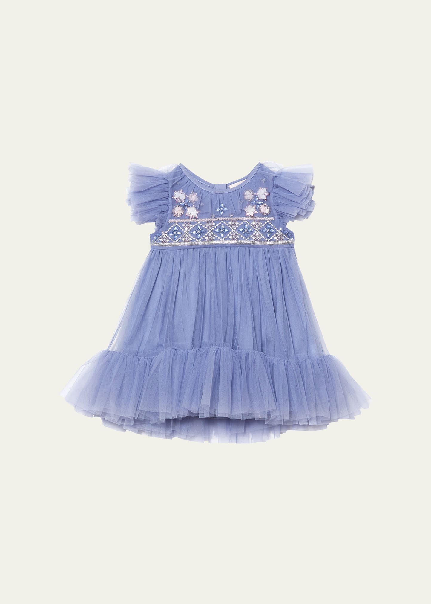 Girl's Bebe Antoinette Embellished Tulle Dress, Size Newborn-24M