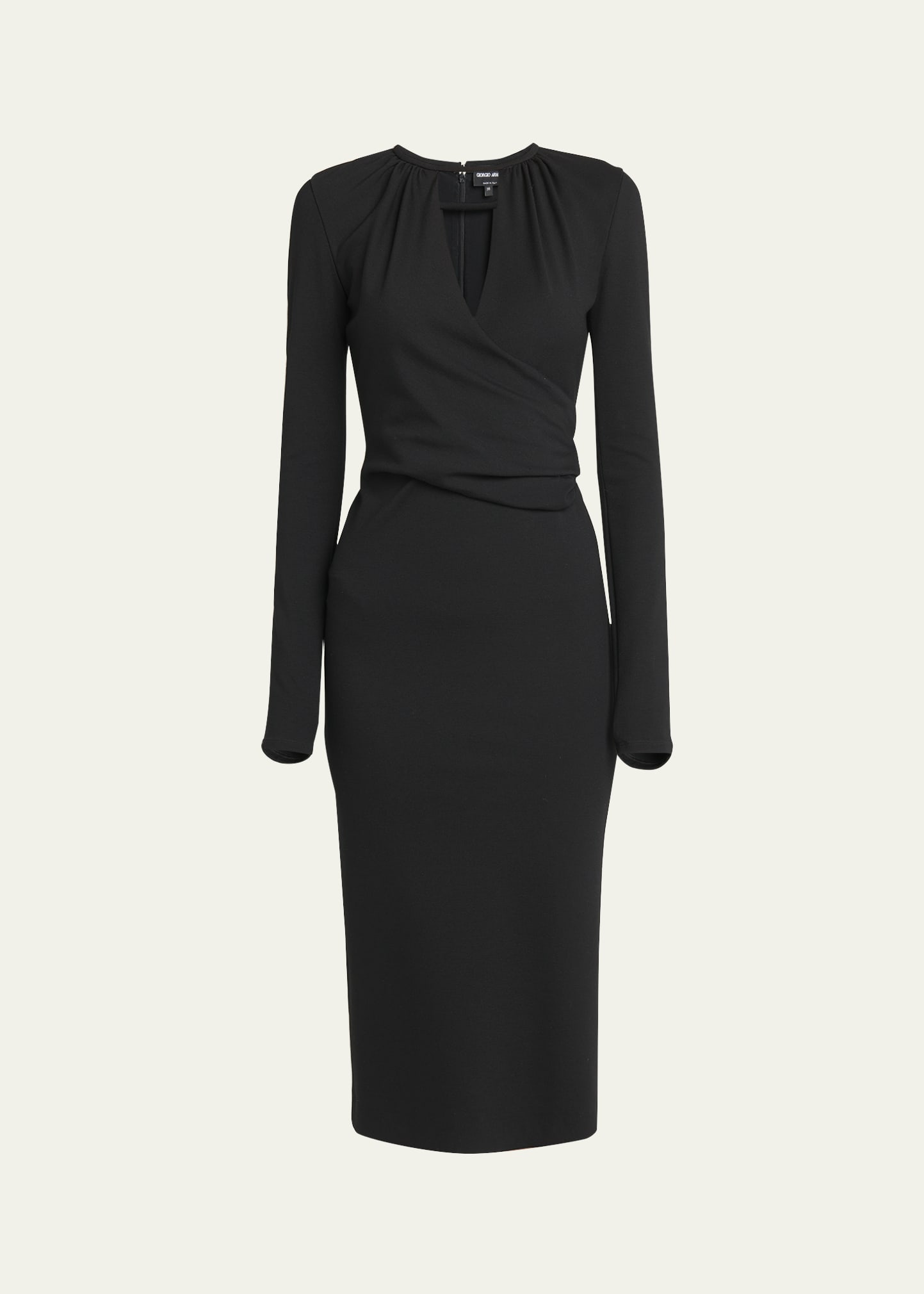 Giorgio Armani Keyhole Milano Jersey Sheath Dress In Black