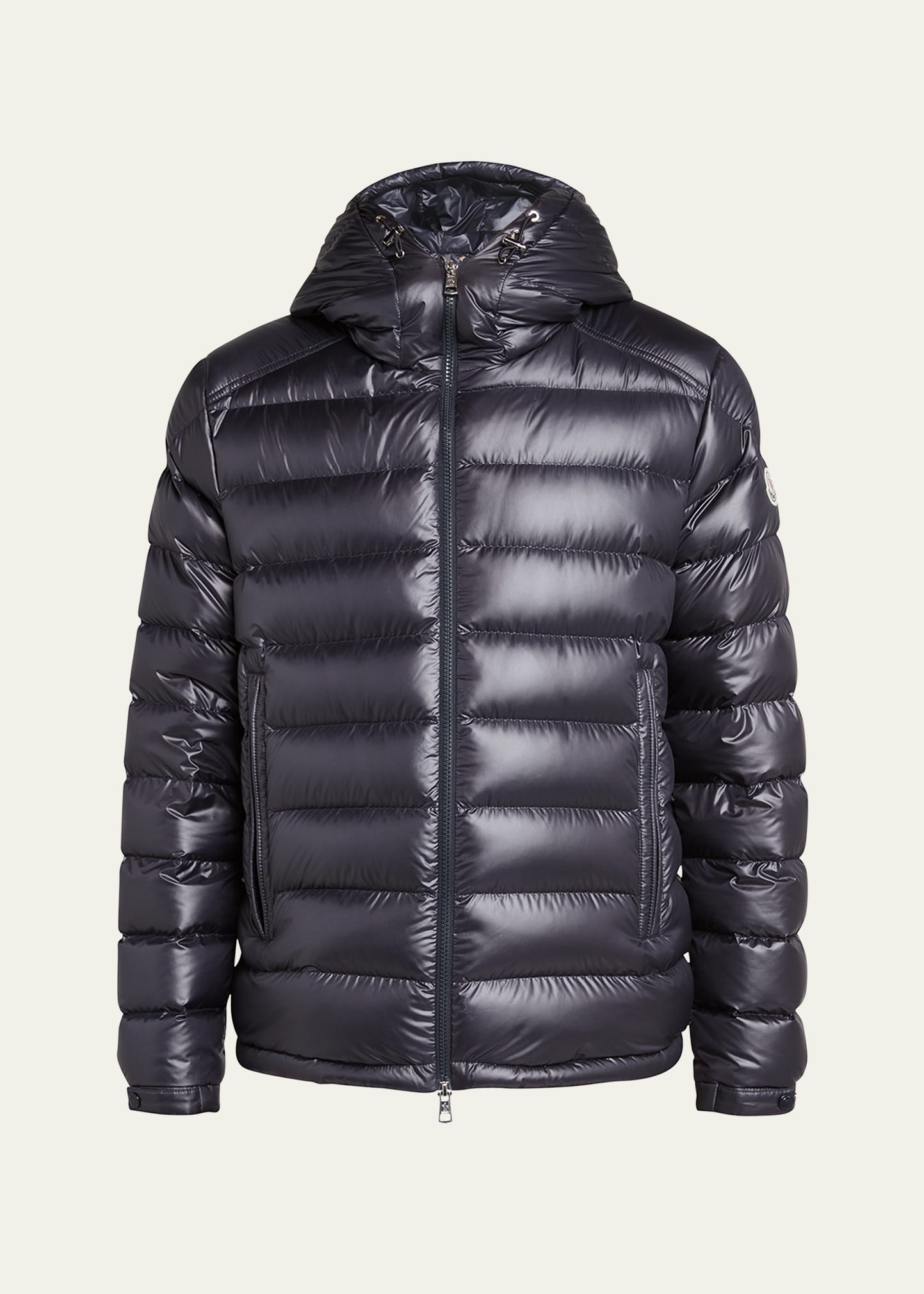 Moncler Men's Besines Hooded Down Jacket In Blue
