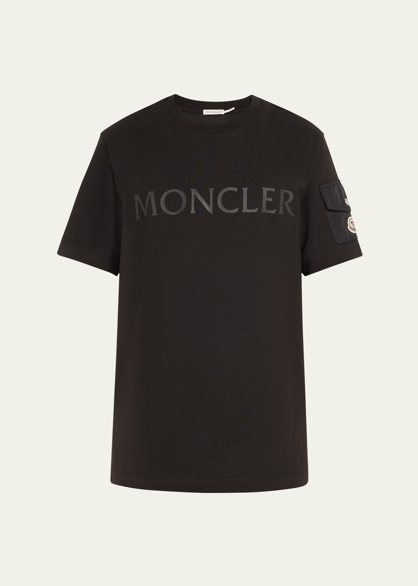 Moncler Logo Patch Cotton Sweatshirt In Black