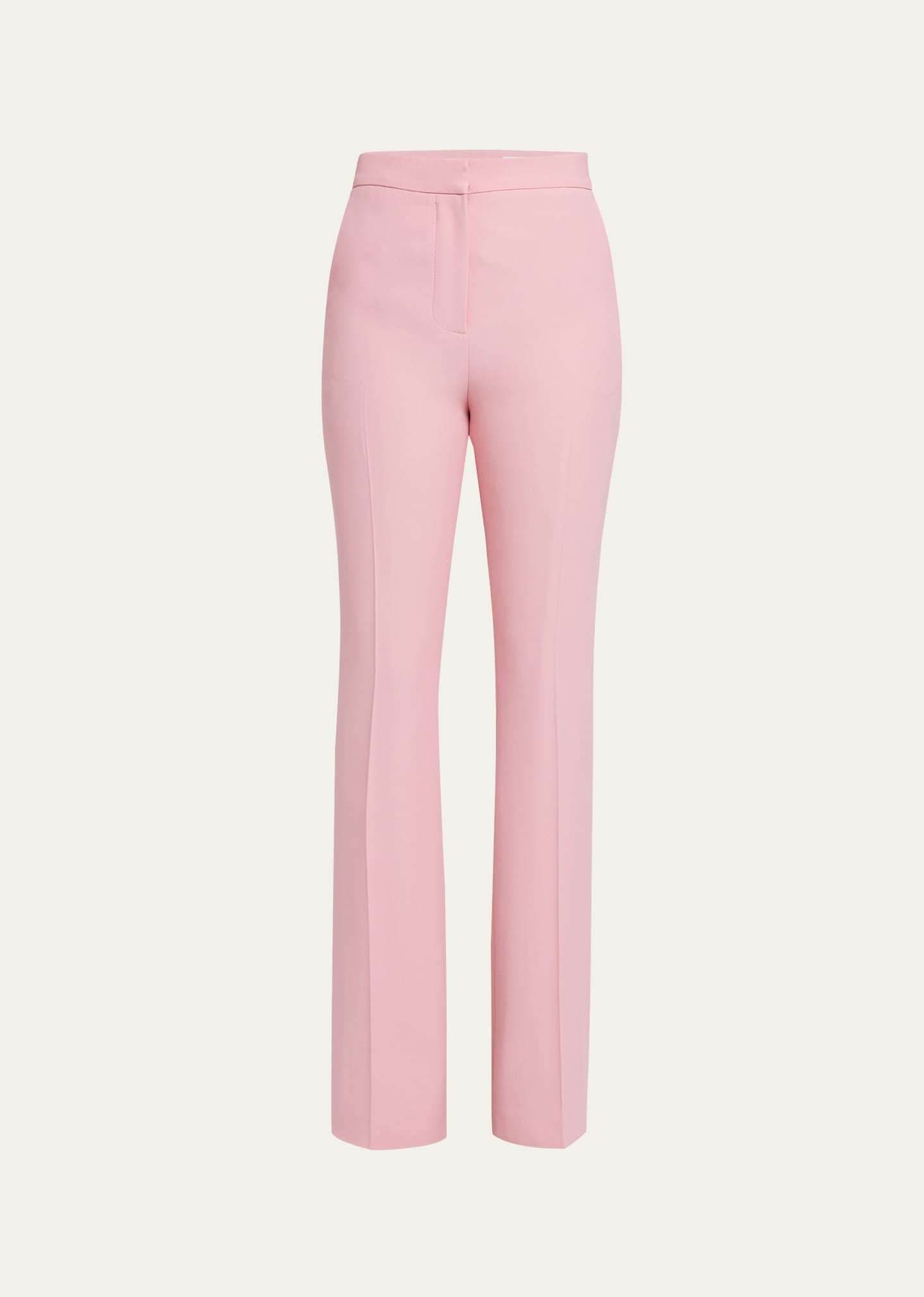 Shop Alexander Mcqueen Straight Leg Crepe Trousers In Pink Red