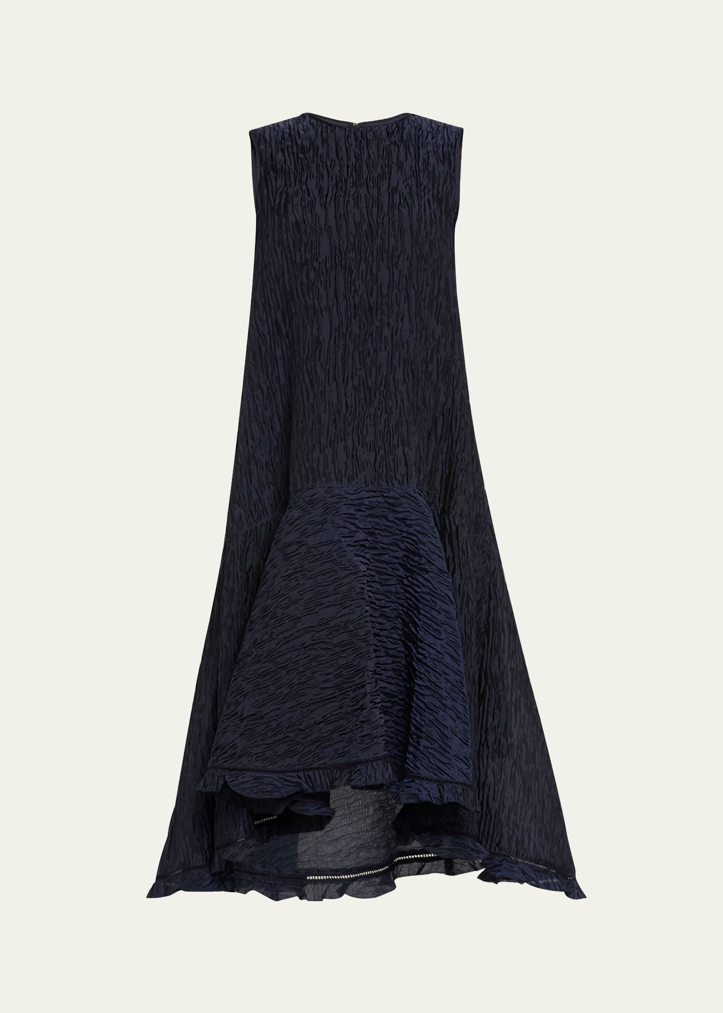 Adeam Sera Crinkle High-low Dress In Black