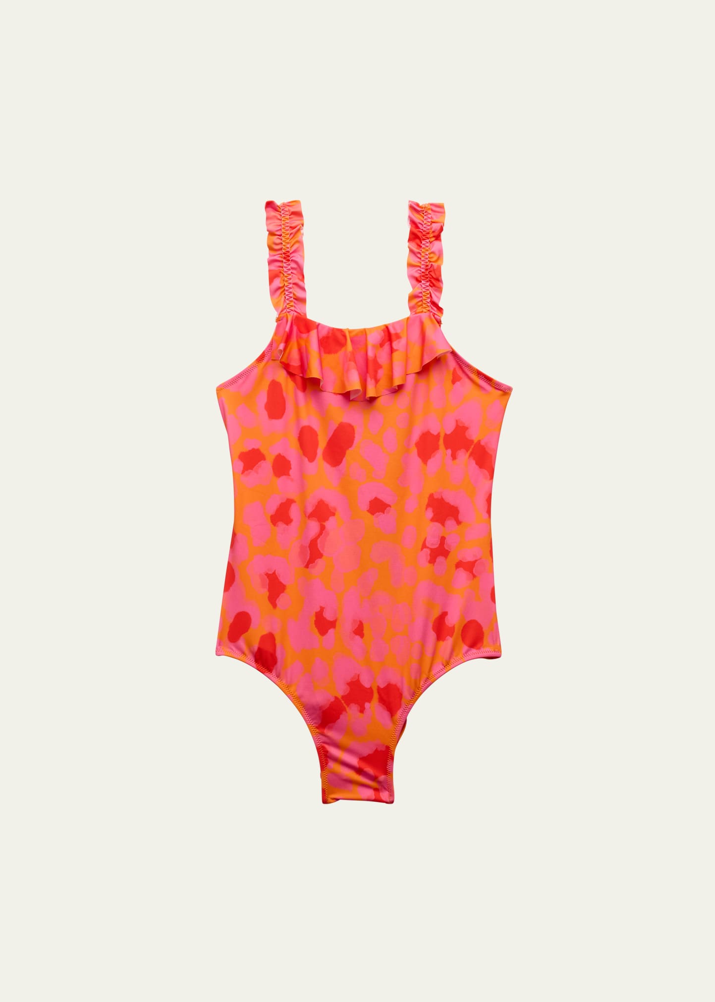 Vilebrequin Kids' Girl's One-piece Leopard-print Swimsuit In Pink