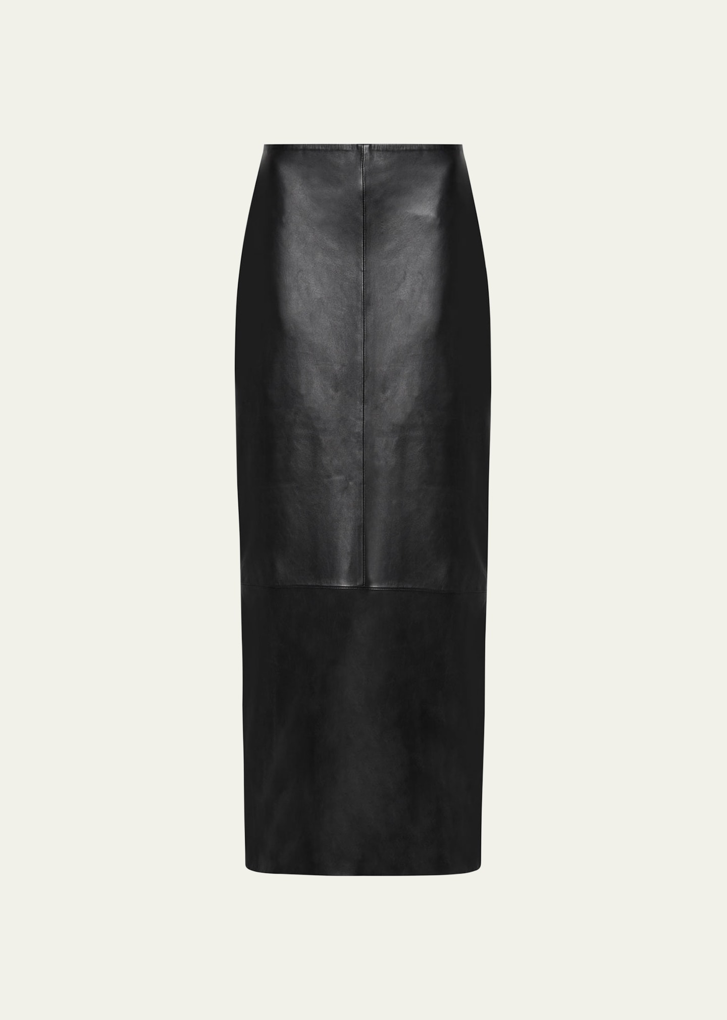 St Agni Leather Column Midi Skirt In Black