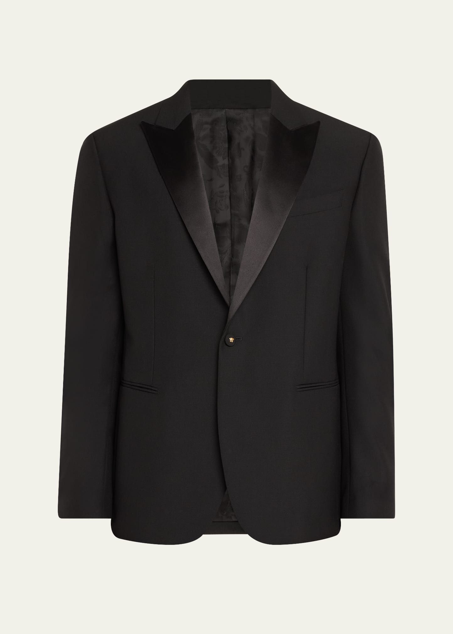 Versace Men's Medusa Mohair-blend Tuxedo Jacket In Black