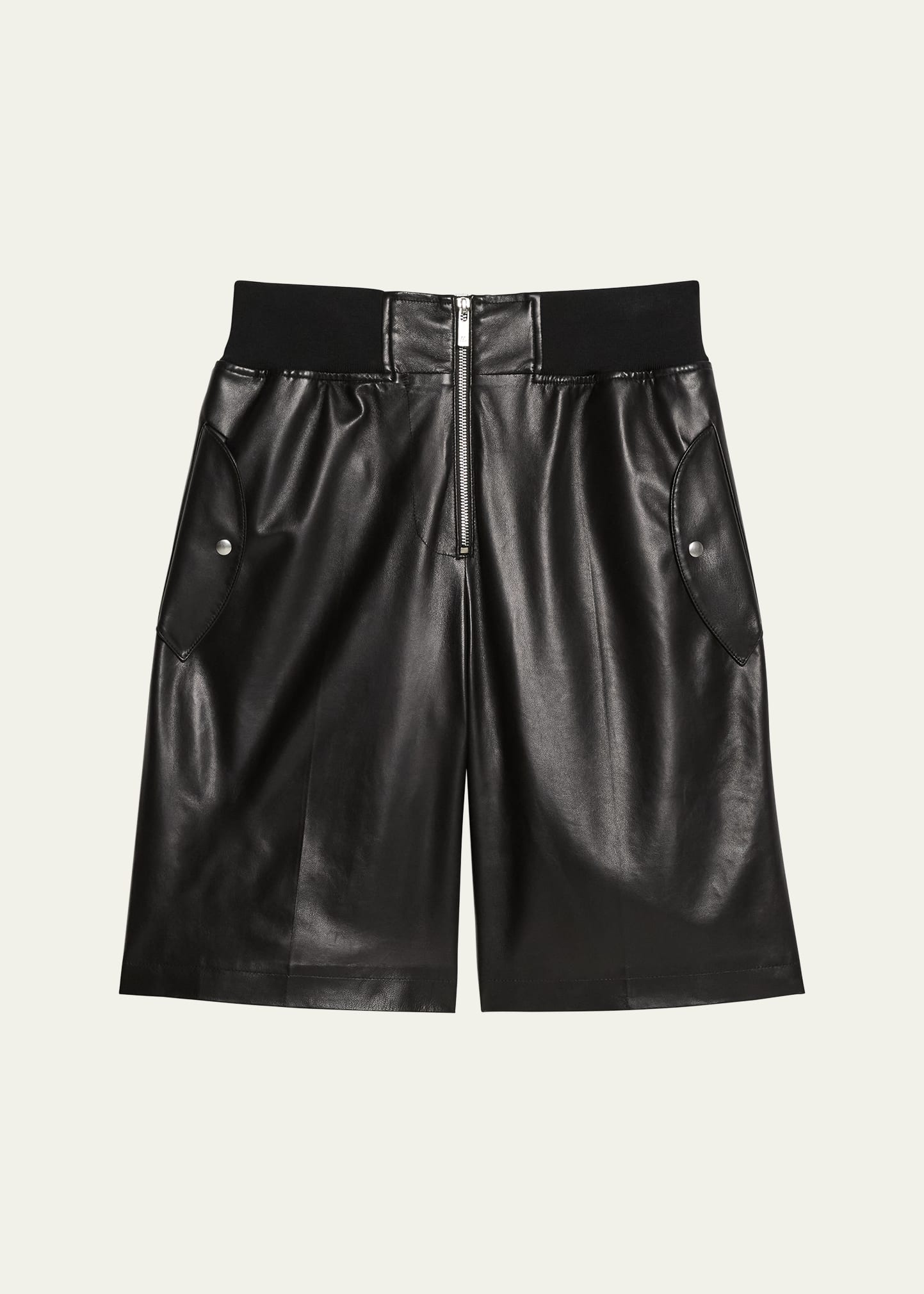Helmut Lang Women's Leather Bomber Shorts In Black
