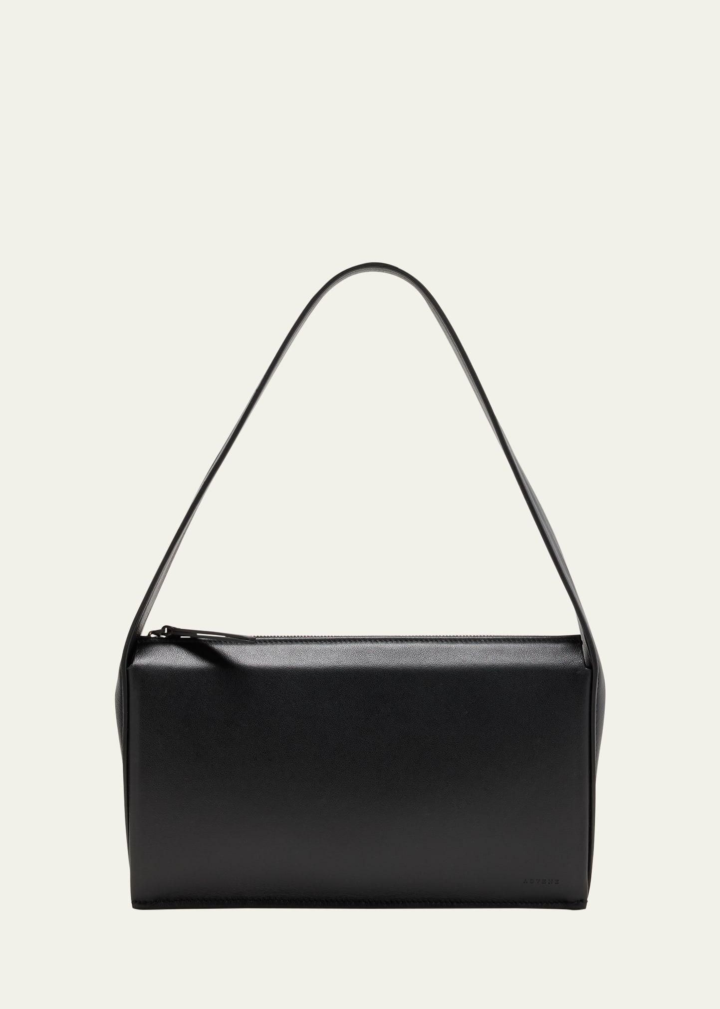 Advene The Edge Zip Leather Shoulder Bag In Black