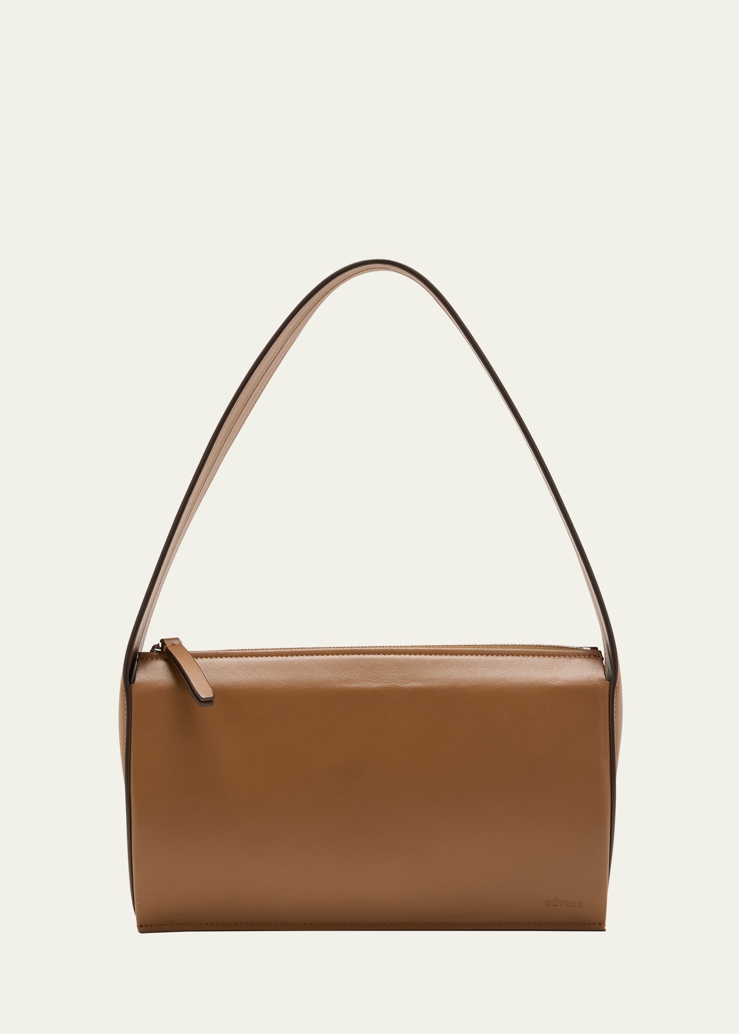Shop Advene The Edge Zip Leather Shoulder Bag In Caramel