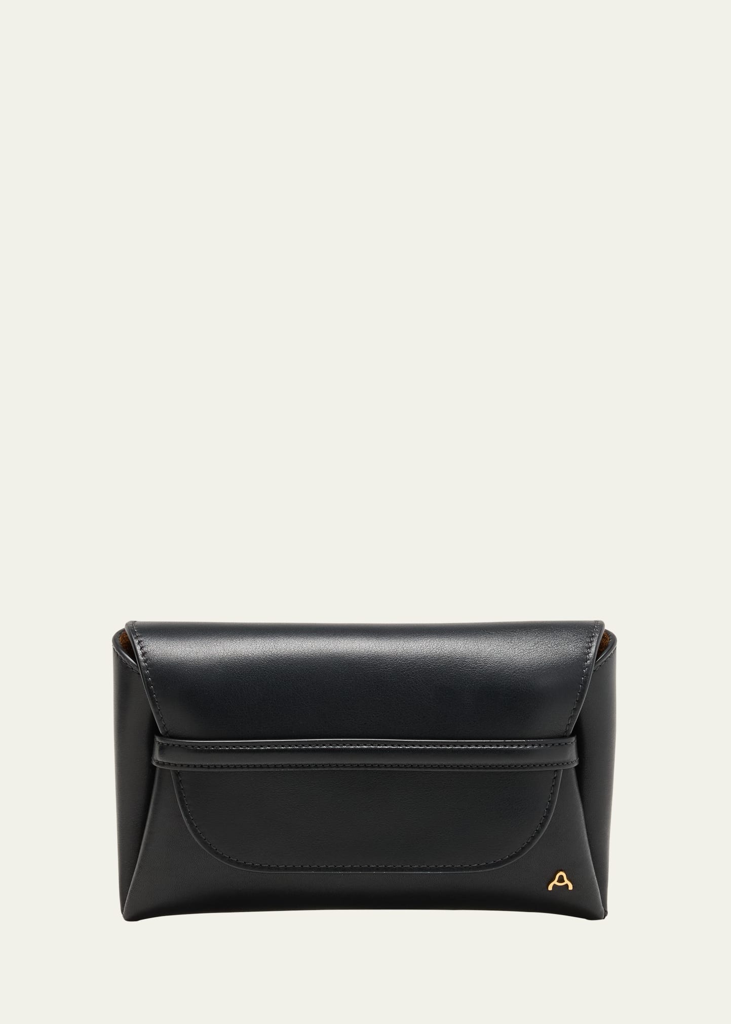 Shop Advene Age Envelope Flap Leather Crossbody Bag In Black