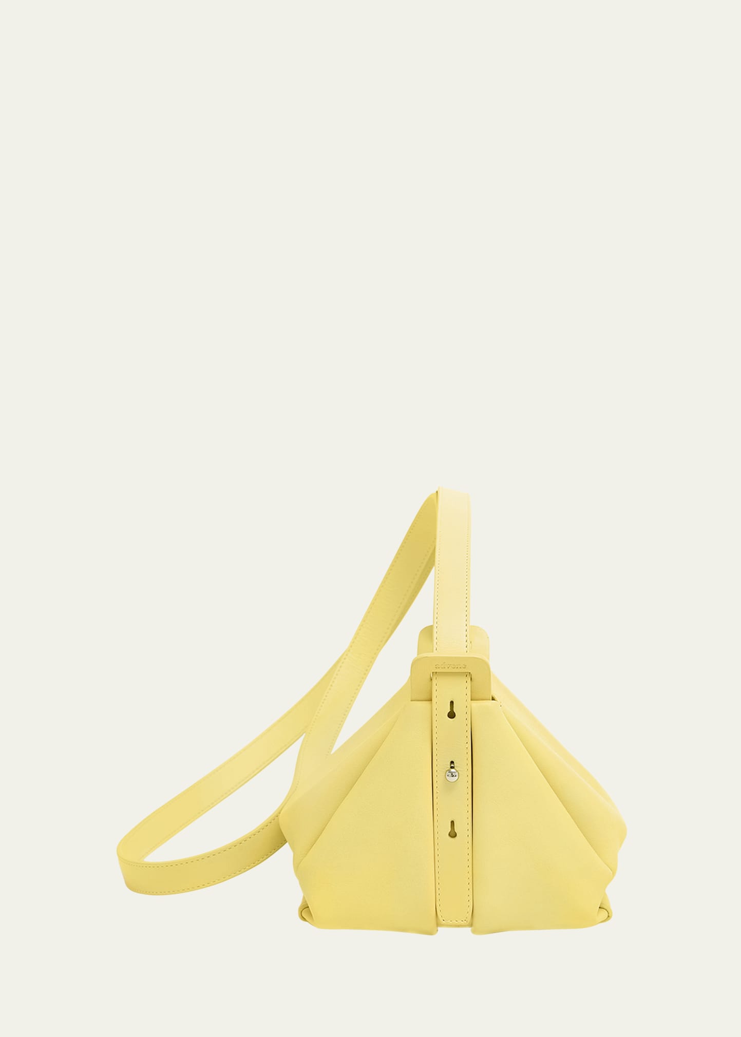 Shop Advene The Age Mini Leather Crossbody Bag In Lemon