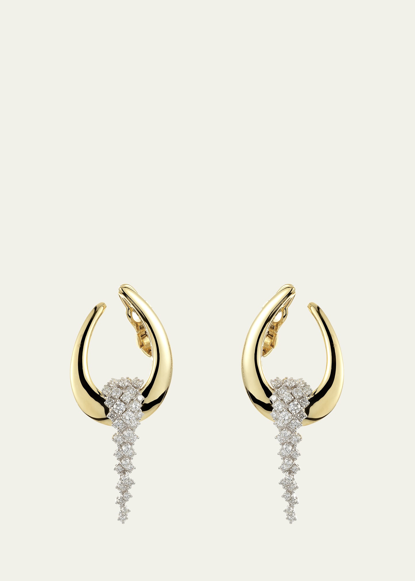 18K Yellow Gold Diamond Drip Earrings