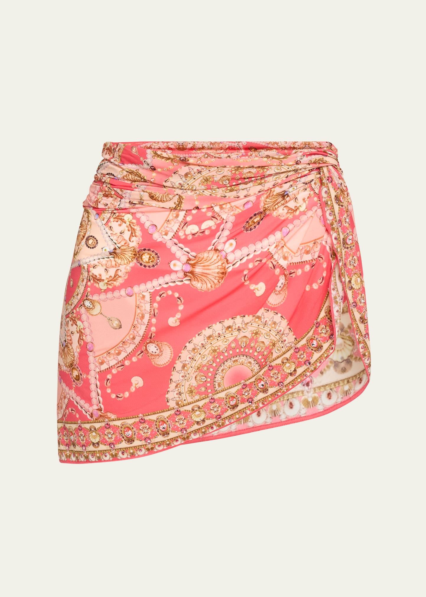 Camilla Shell Games Twist Front Short Skirt In Pink