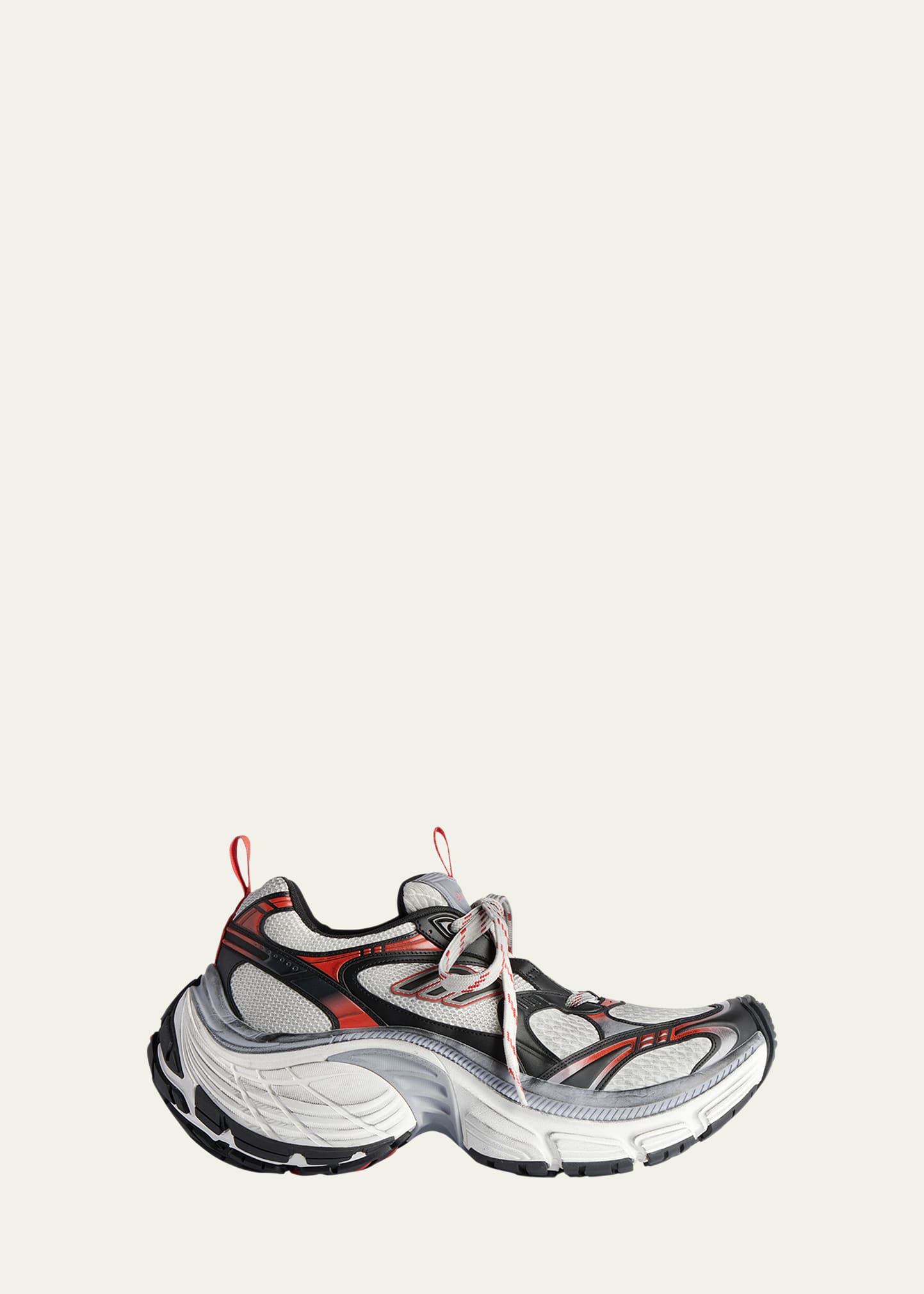 Balenciaga 10xl Low-top Sneakers In Wht/blk/red