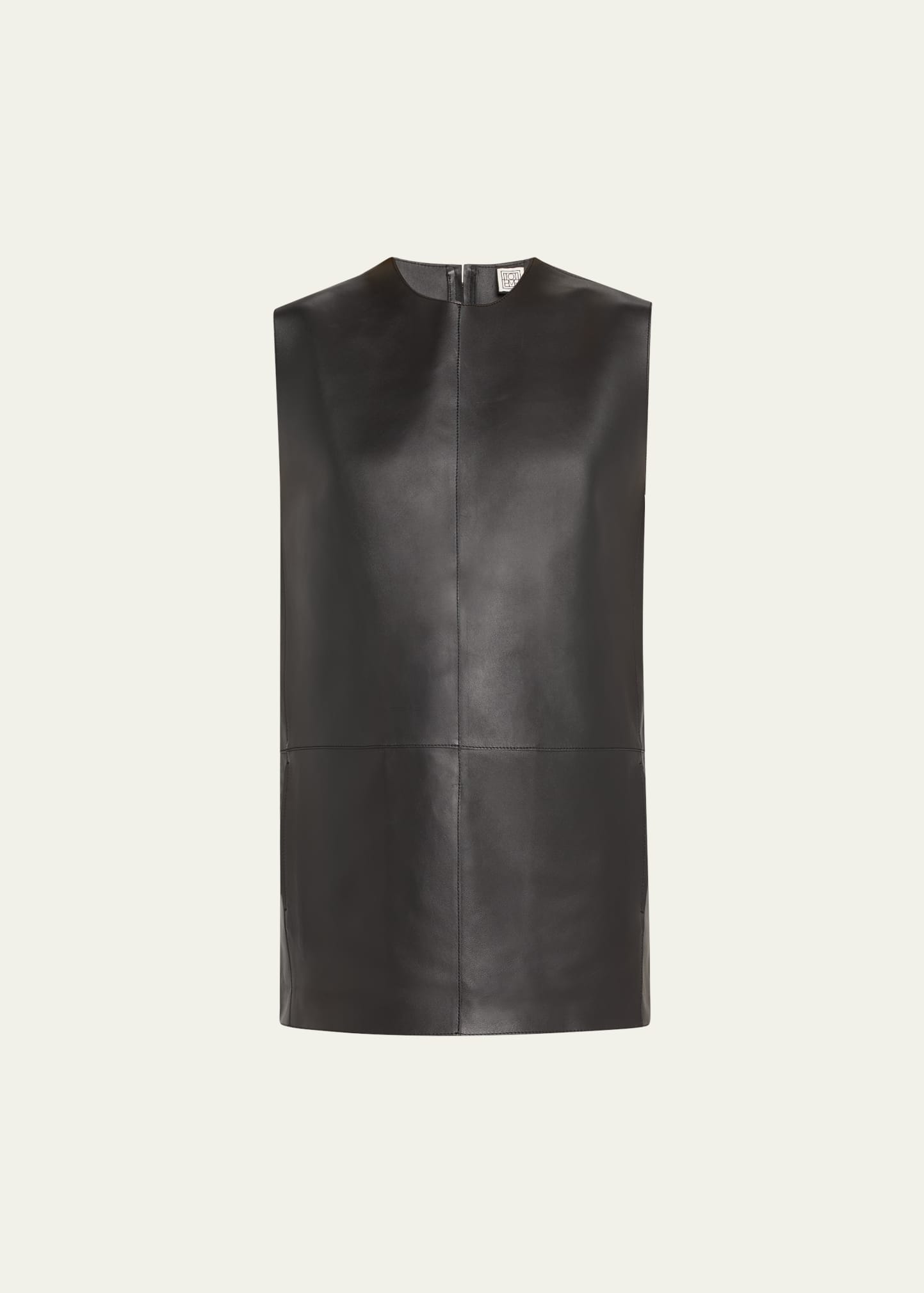 Shop Totême Double-faced Leather Top In Black