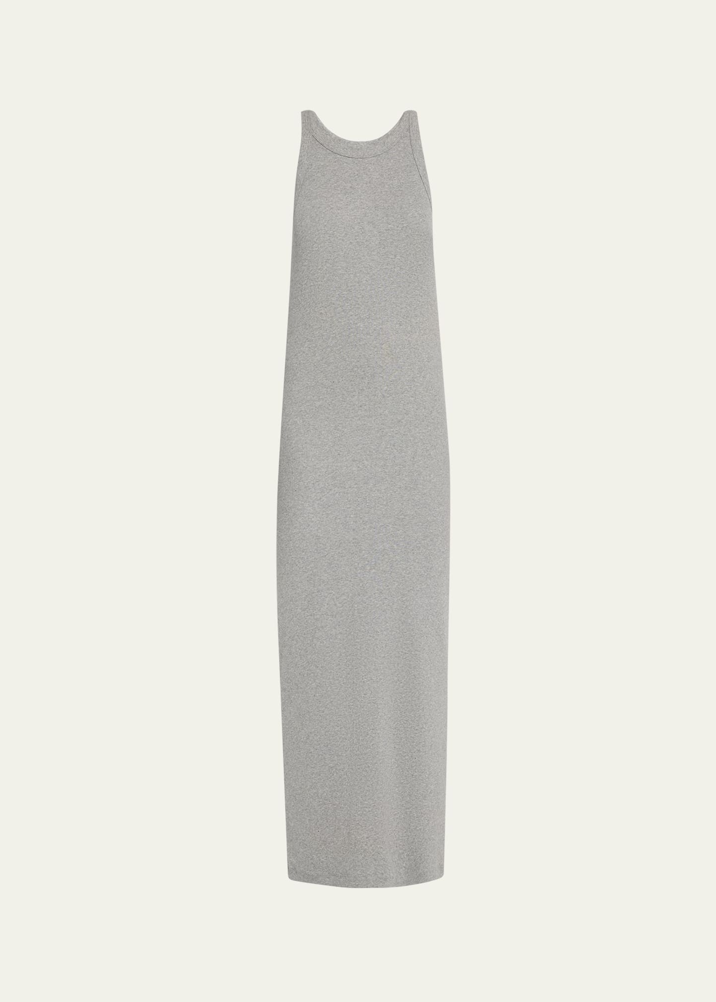 Totême Curved Rib Knit Tank Dress In Gray