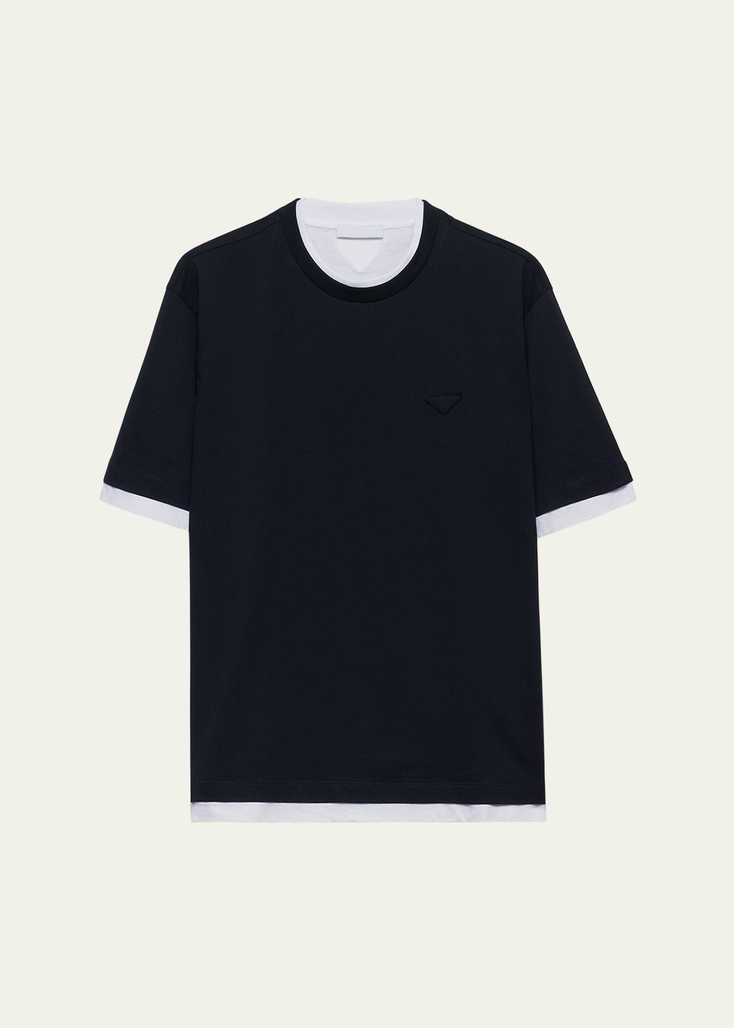 Prada Short Sleeves Crewneck T-shirt In Navy