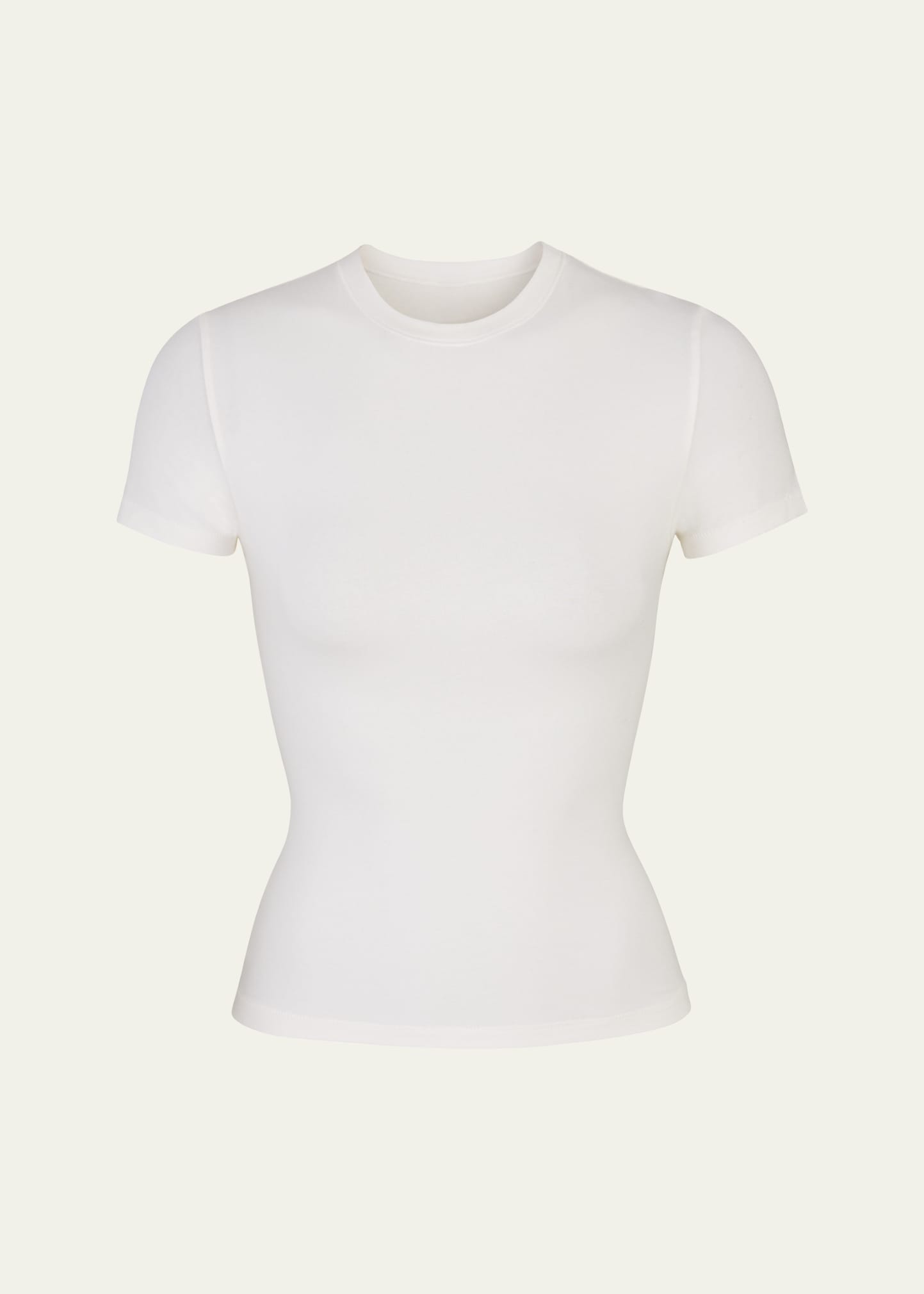 Skims Off-white Cotton Jersey T-shirt In Periwinkle