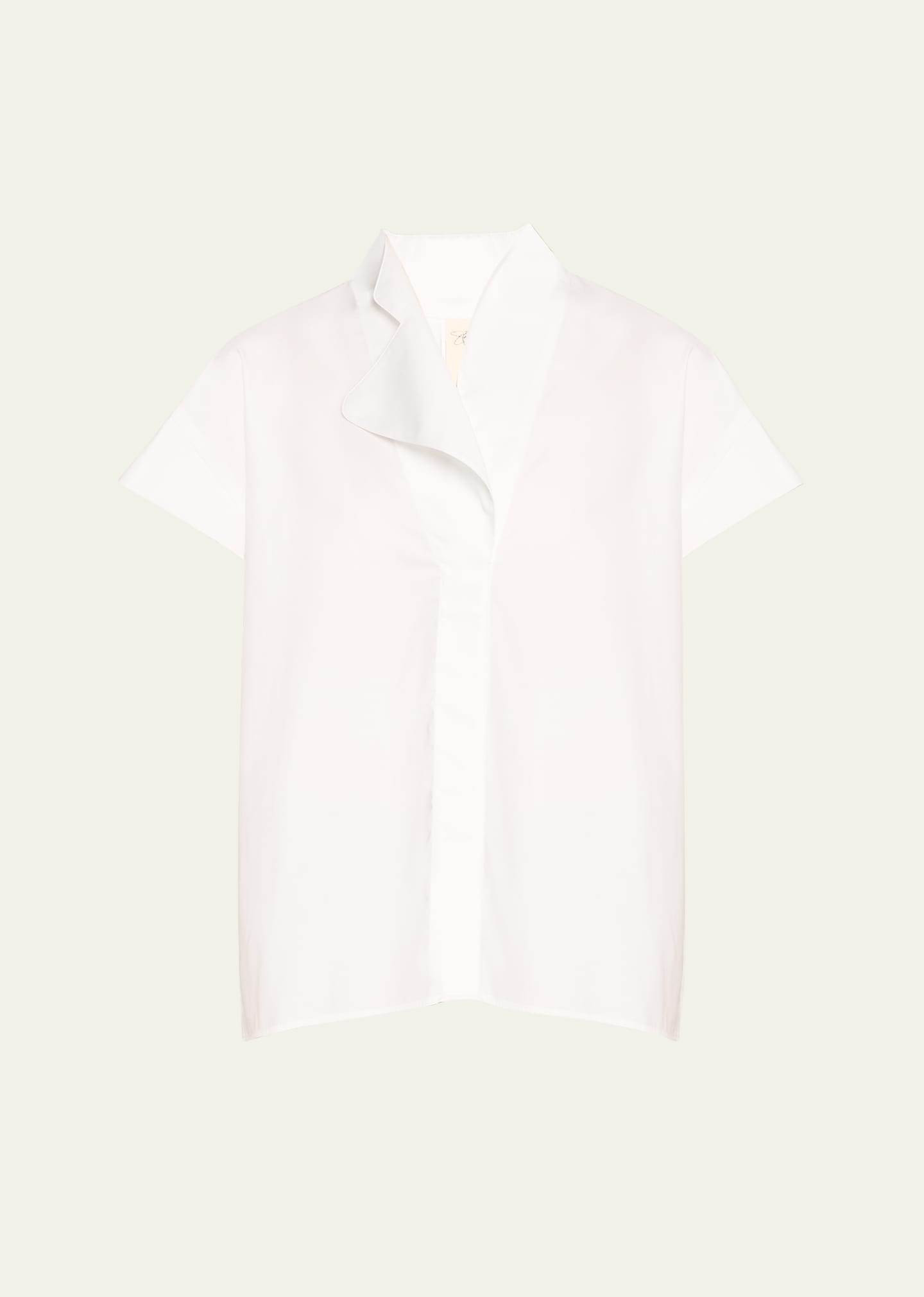 Zero + Maria Cornejo Adi Stand-collar Cotton Top In White