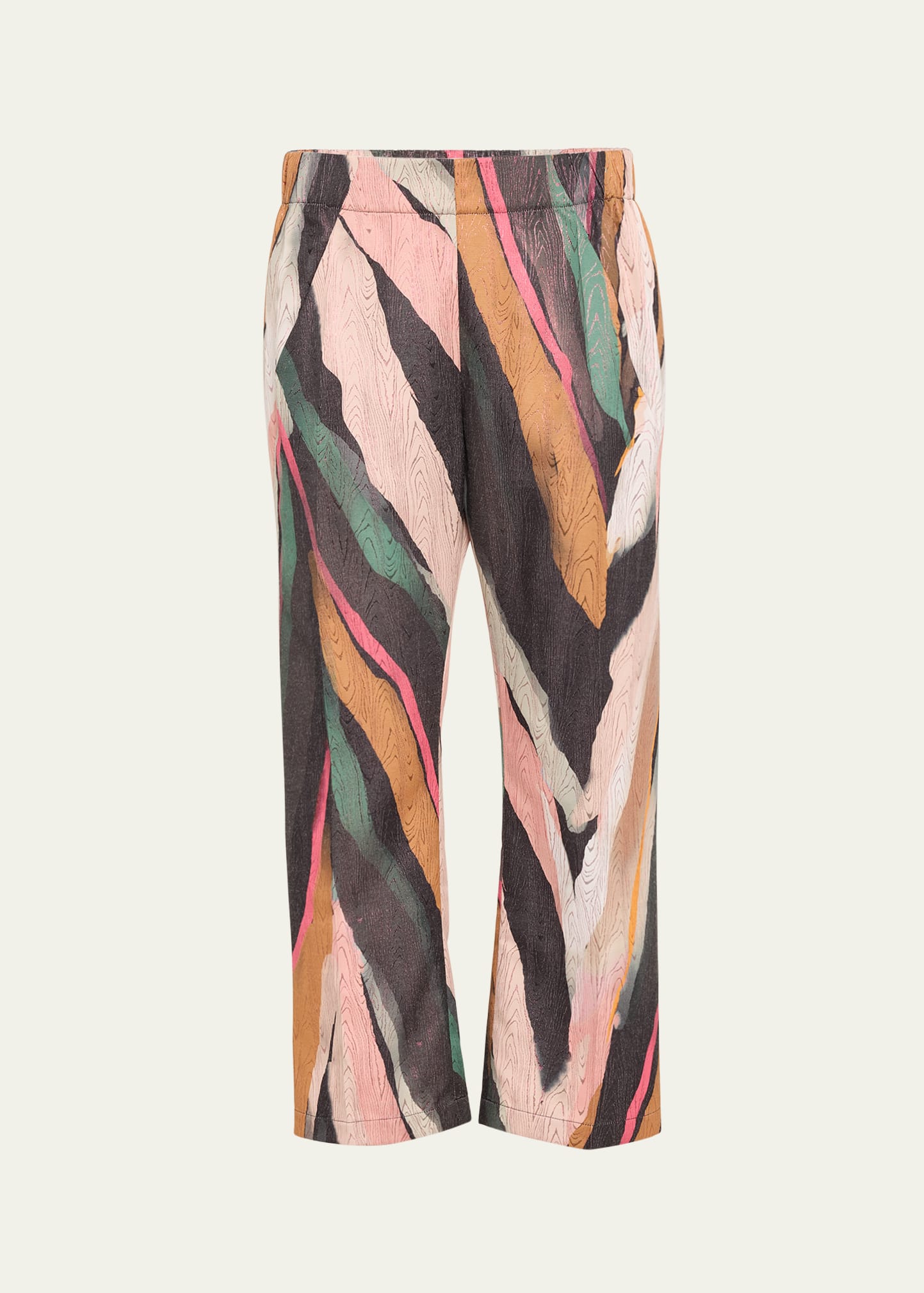 Shop Zero + Maria Cornejo Eko Abstract Metallic Jacquard Draped Trousers In Multi