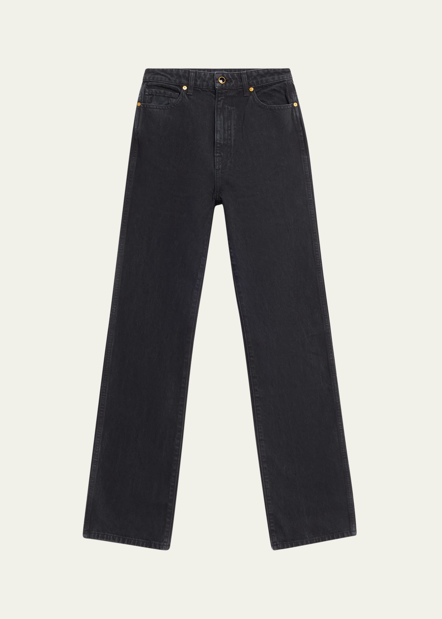Shop Khaite Danielle Enameled Button Jeans In Prescott