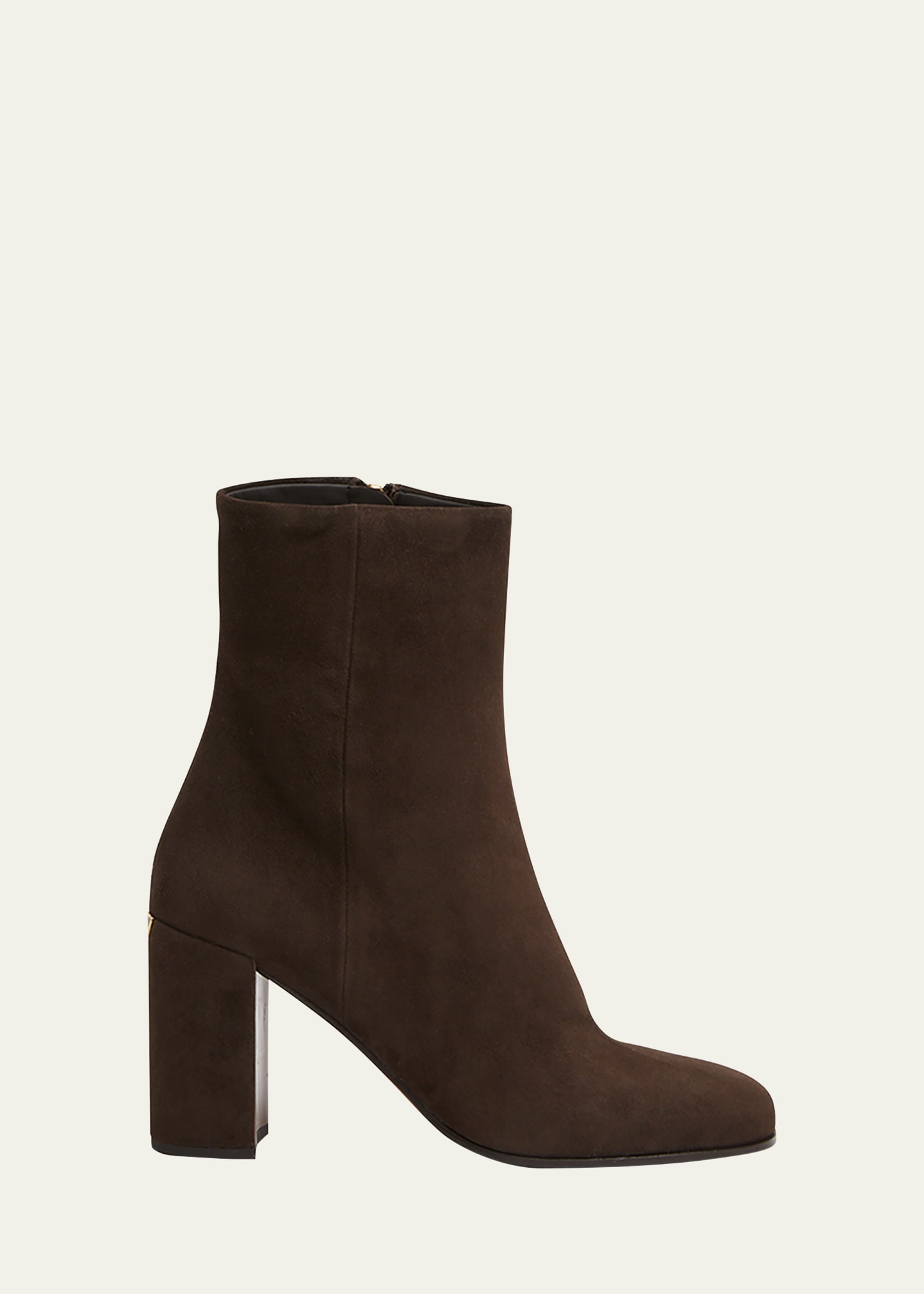 Prada 85 Triangle Logo Suede Ankle Boots In Moro