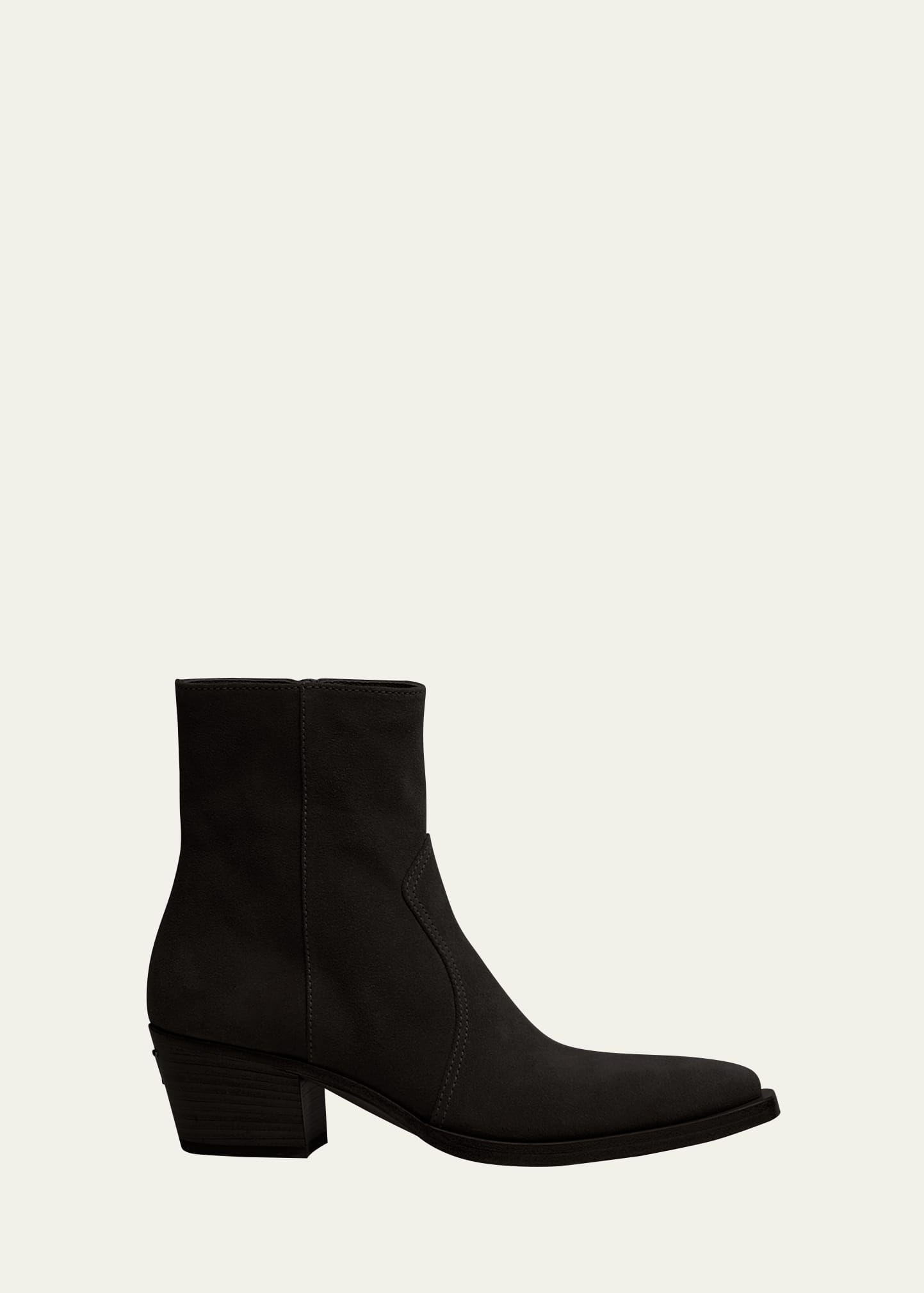 Suede Zip Ankle Boots