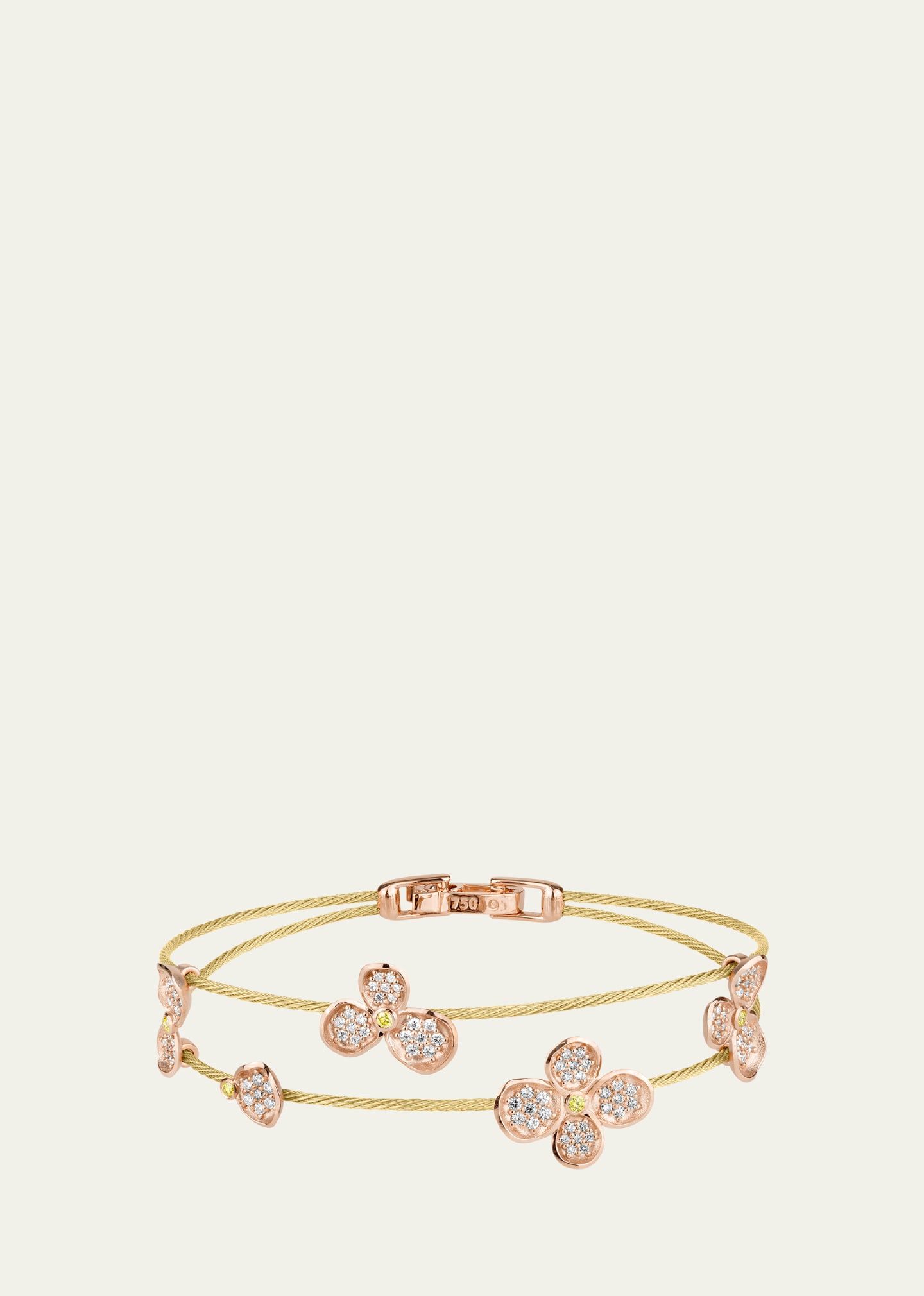 Forget Me Knot Double Wire Bracelet with Diamonds