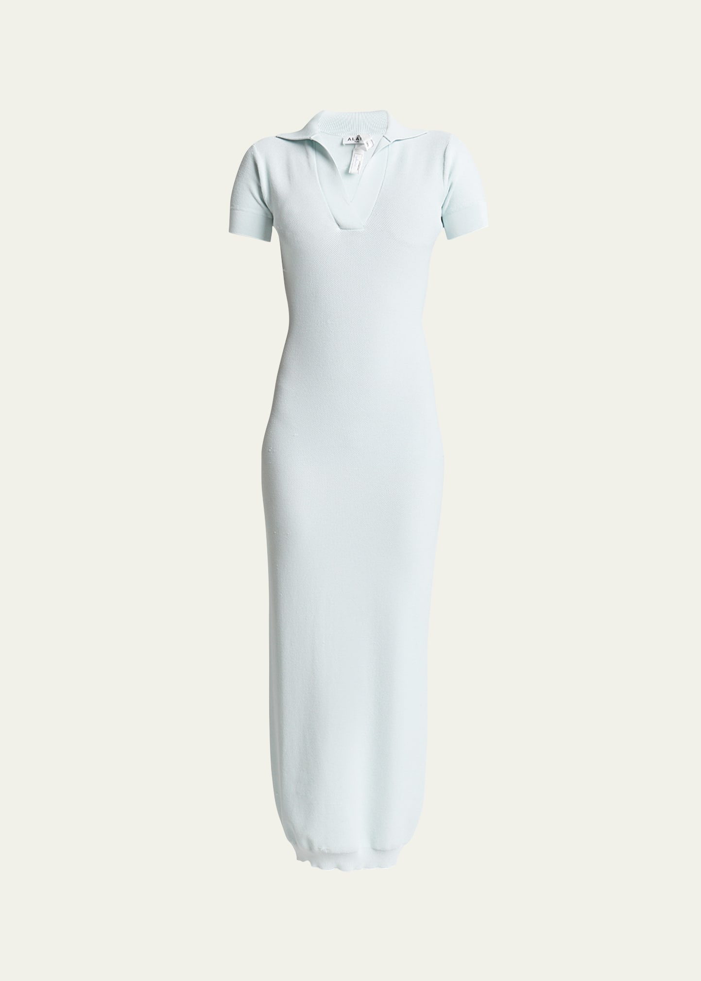 Shop Alaïa Sheer Polo Midi Dress In Menthe