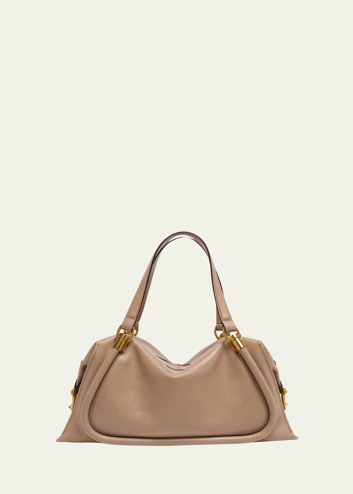 Chloé Paraty 24 Zip Shoulder Bag In Calfskin Leather In Woodrose