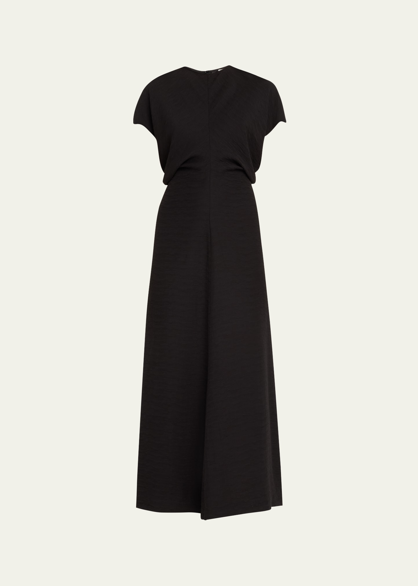 Totême Crinkle Slouch Waist Dress In Black