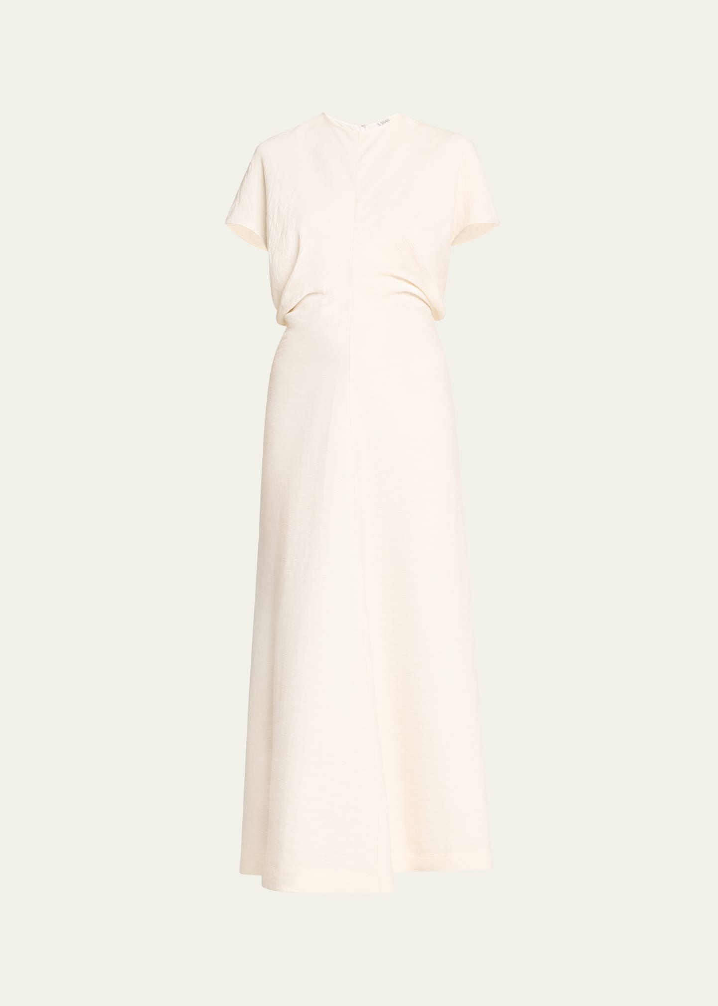 Shop Totême Crinkle Slouch Waist Dress In Light Beige
