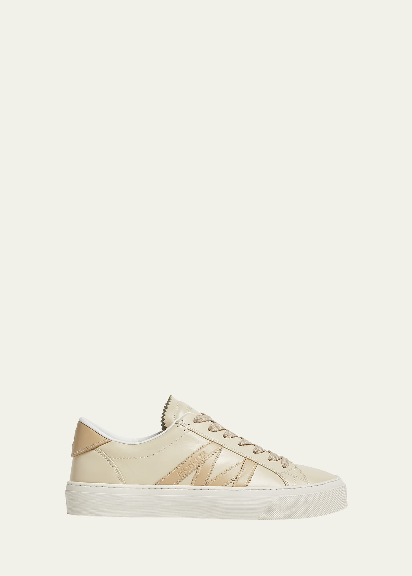 MONCLER MONACO LEATHER LOW-TOP SNEAKERS 