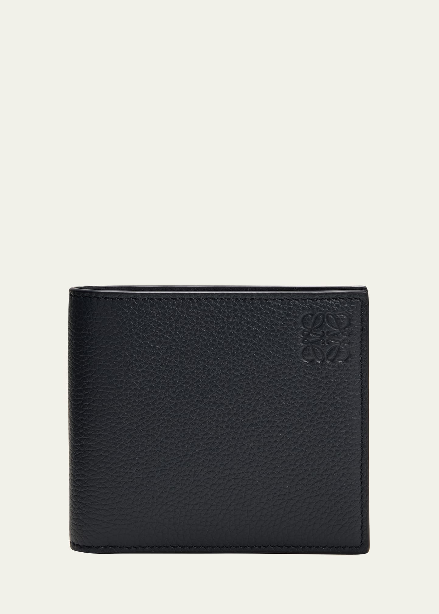 Loewe Men's Anagram Bifold Leather Wallet In Deep Navy