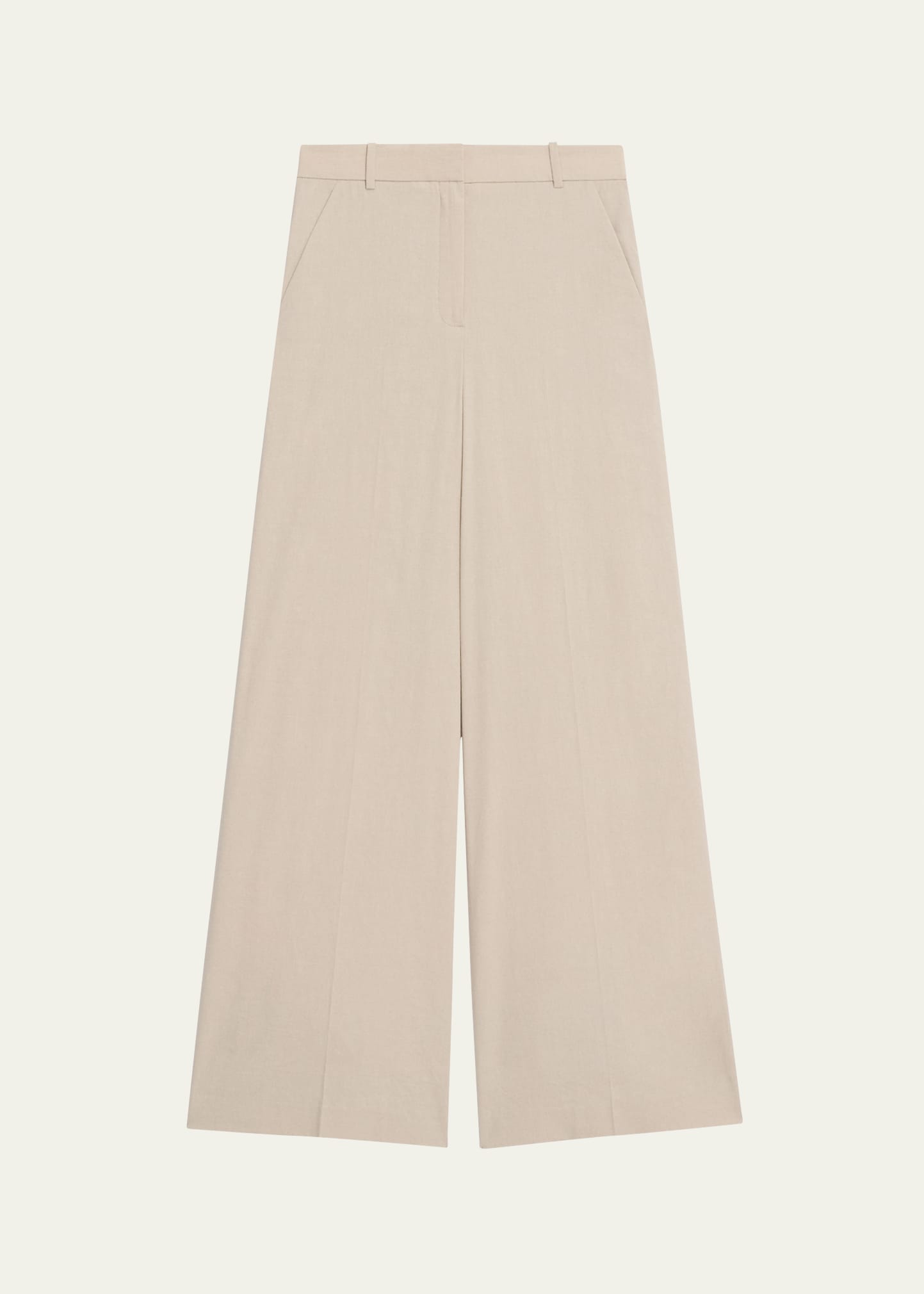 Theory Good Crunch High-waist Wide-leg Trousers In Straw