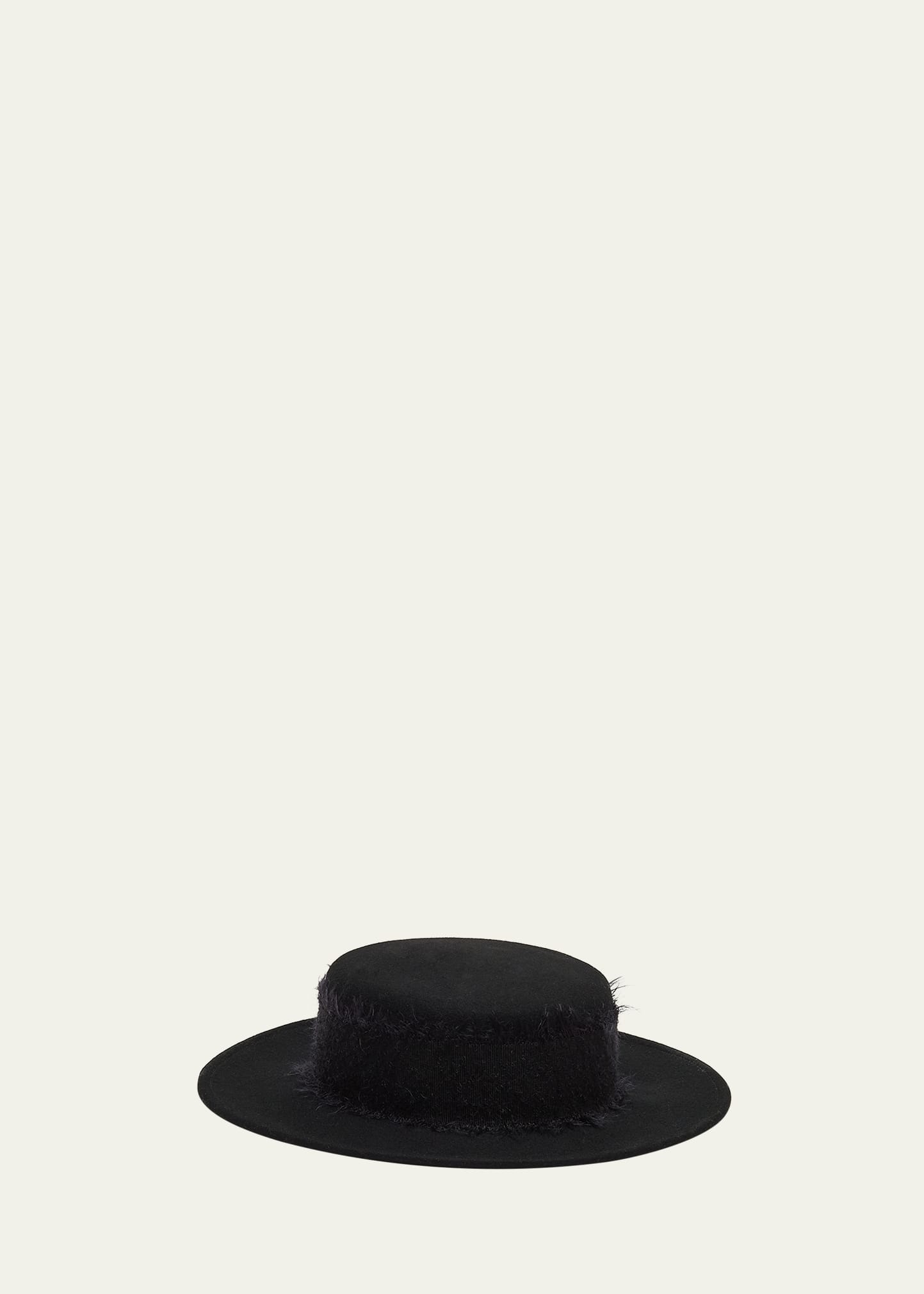 Brigitte Wool Boater Hat